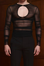 Lyze Black Mesh Top
