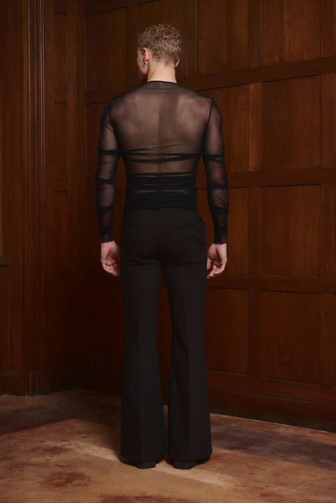 Lyze Black Mesh Top