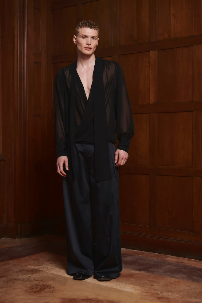 Selene Wrap Shirt Black