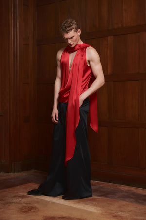 
            
                Load image into Gallery viewer, Florentine Top Red SILK
            
        