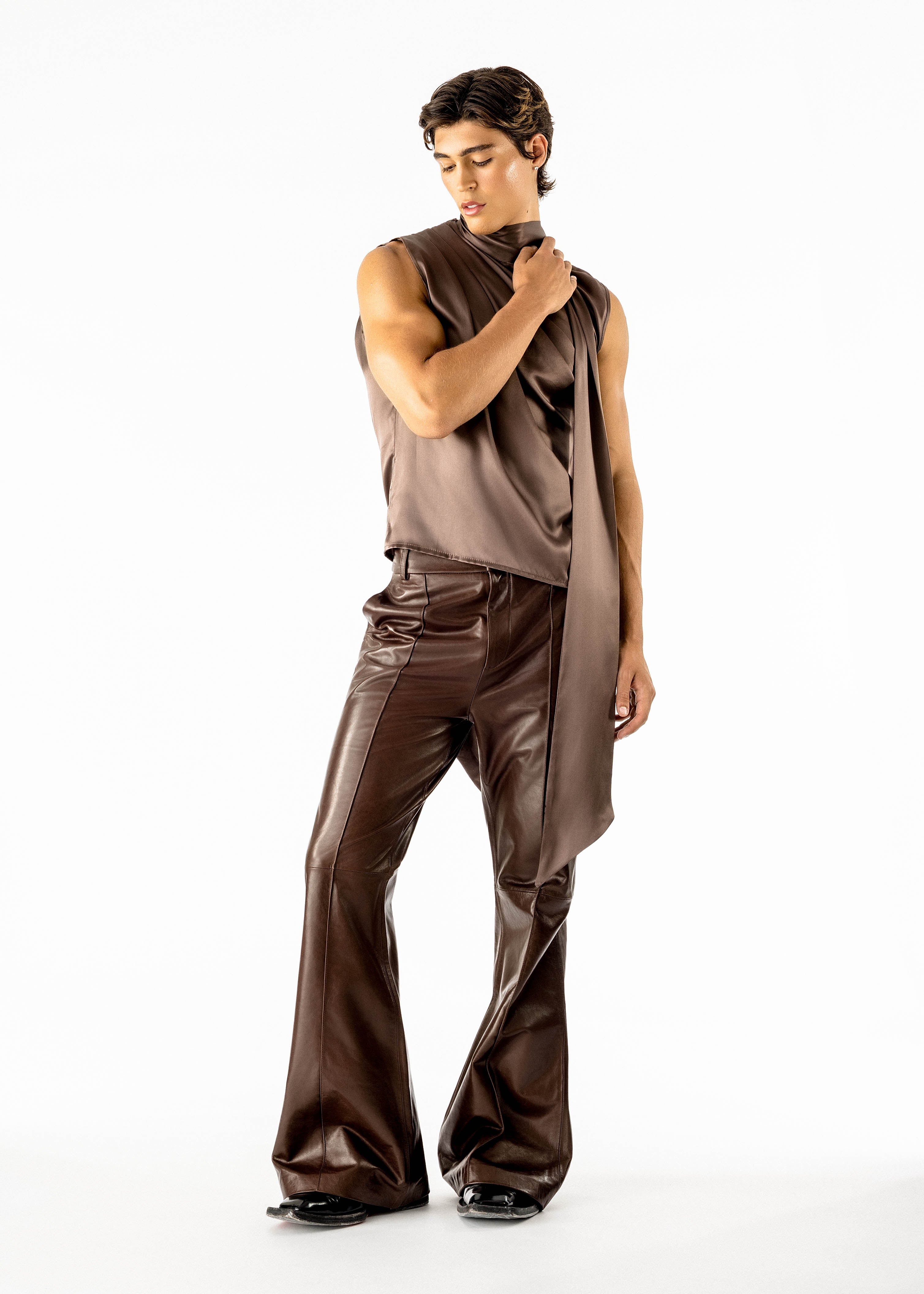 Nolan Leather Pants Brown