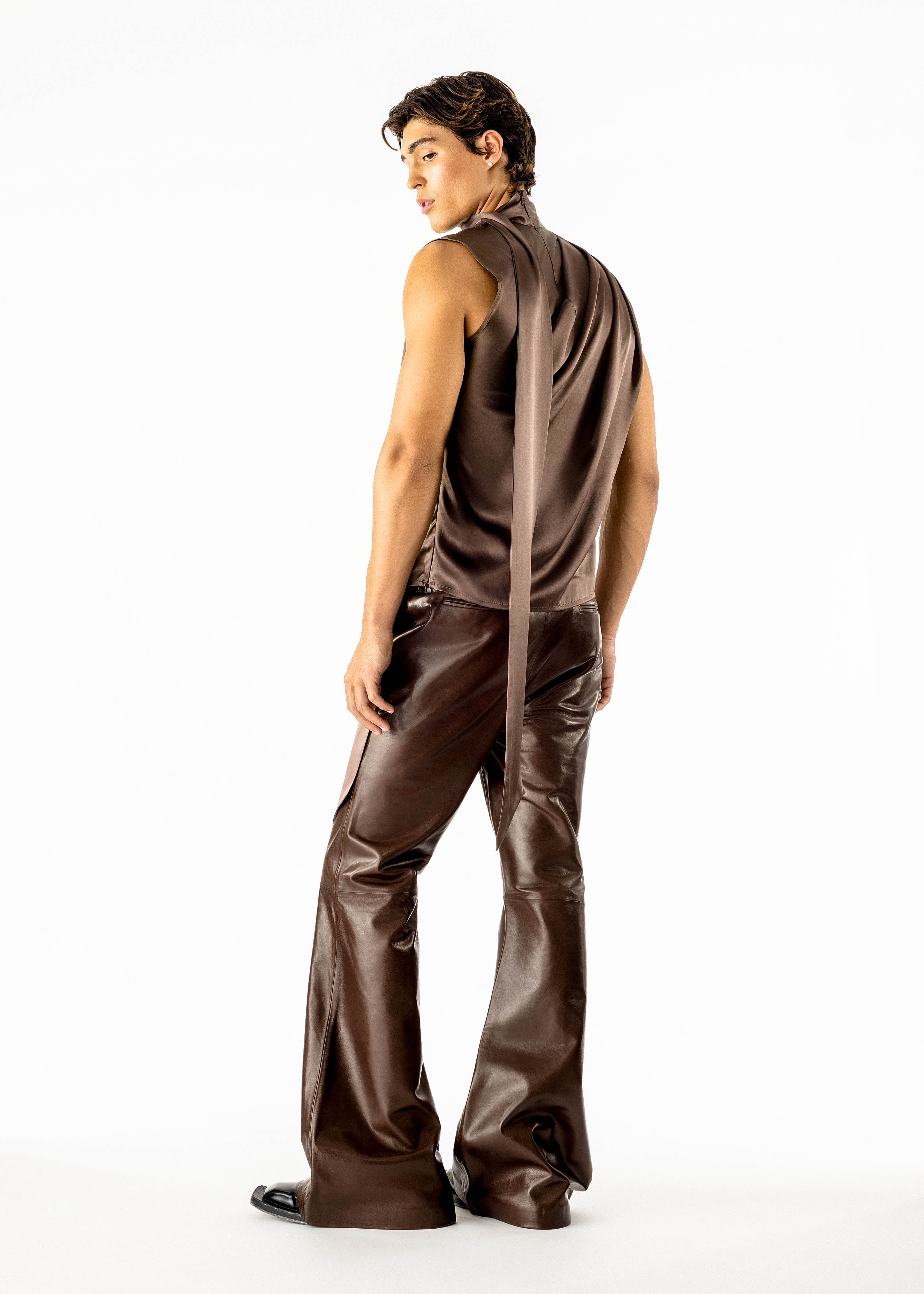 Nolan Leather Pants Brown