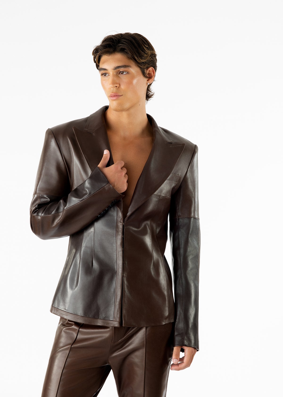 Kyrie Blazer Brown Leather
