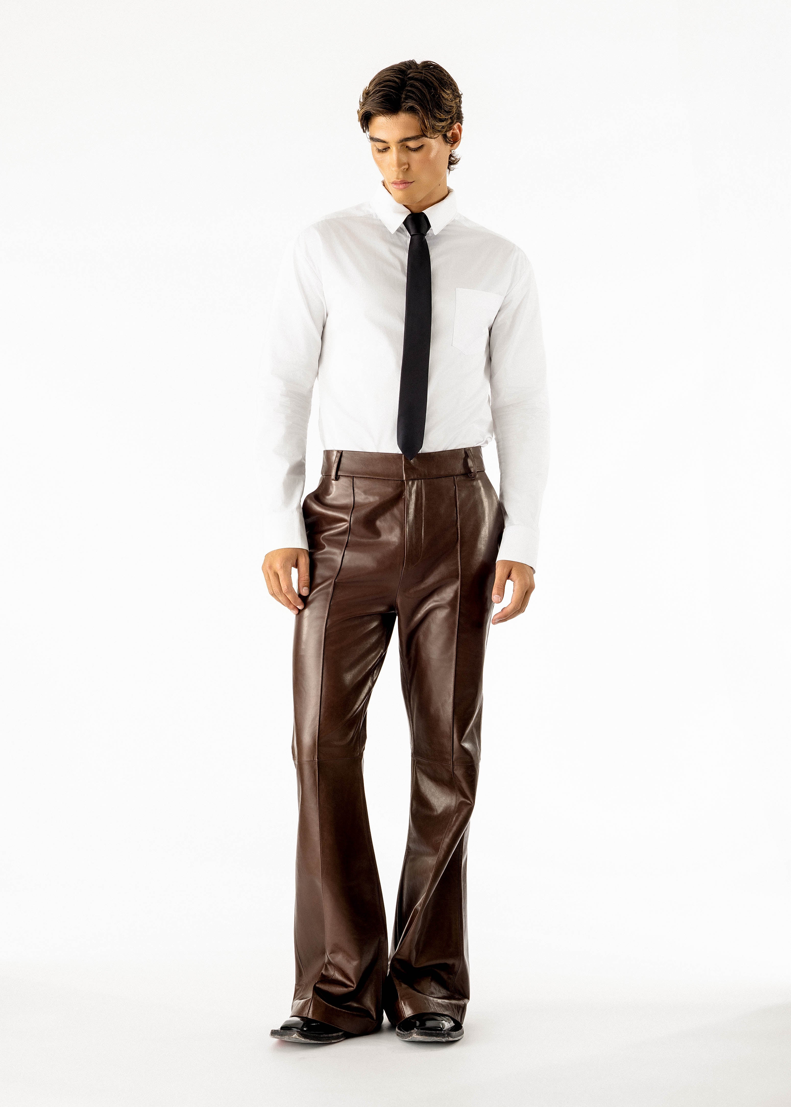 Nolan Leather Pants Brown