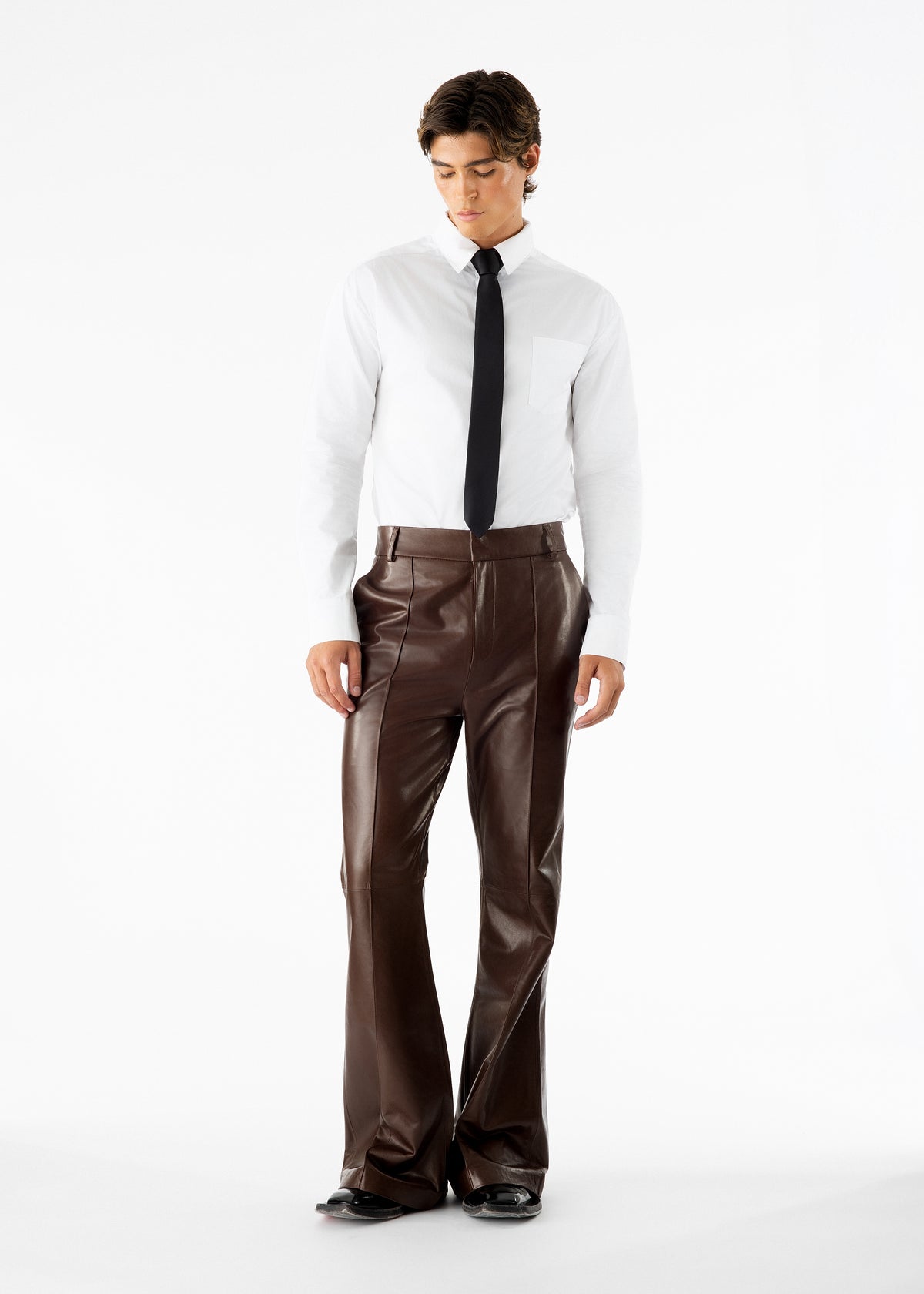 Nolan Leather Pants Brown