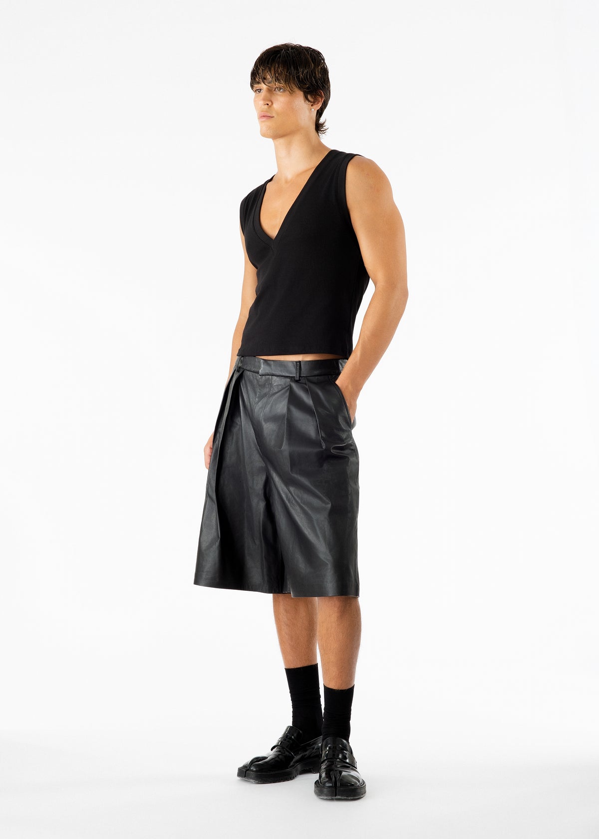 Eros Leather Shorts Black