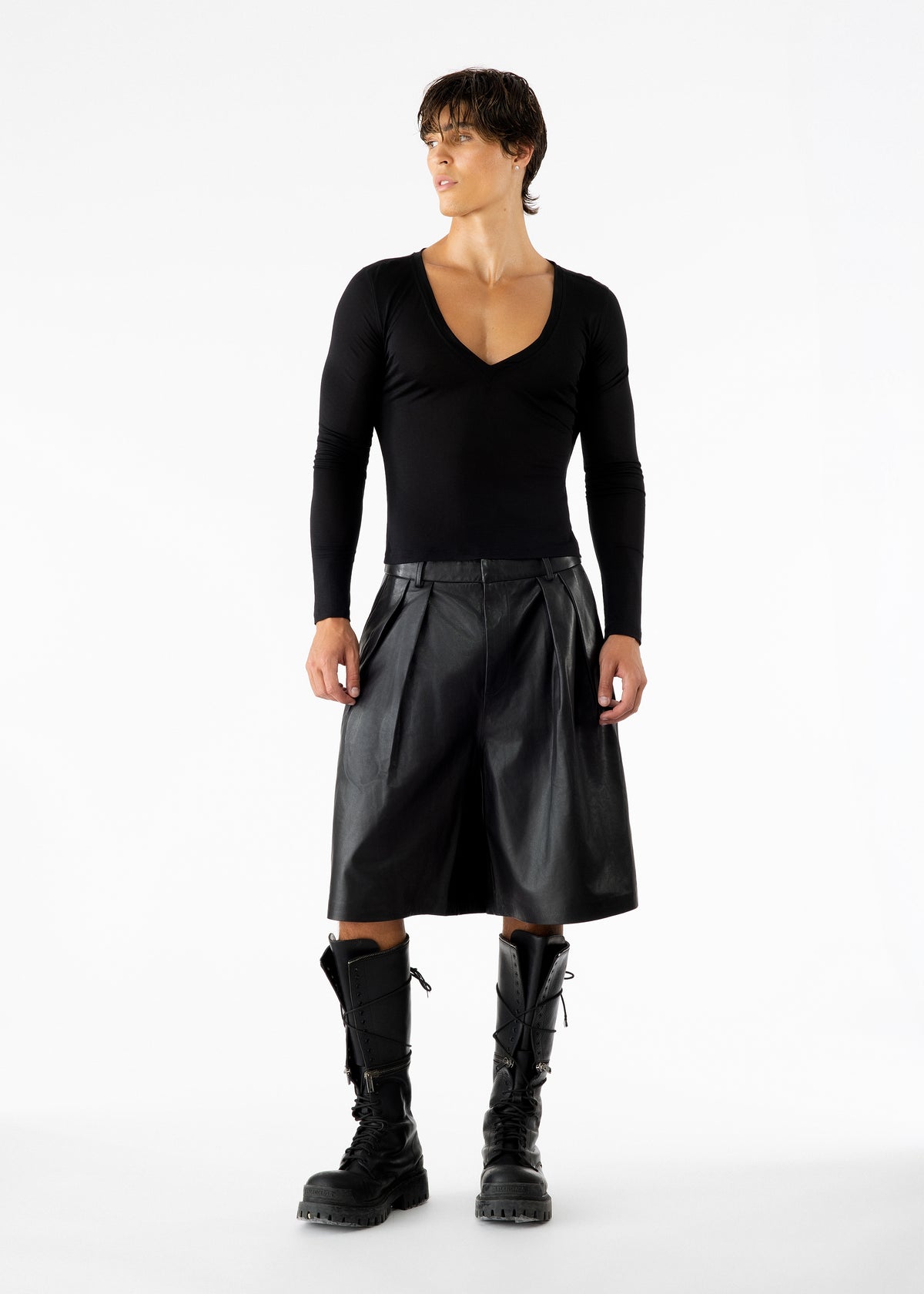 Eros Leather Shorts Black