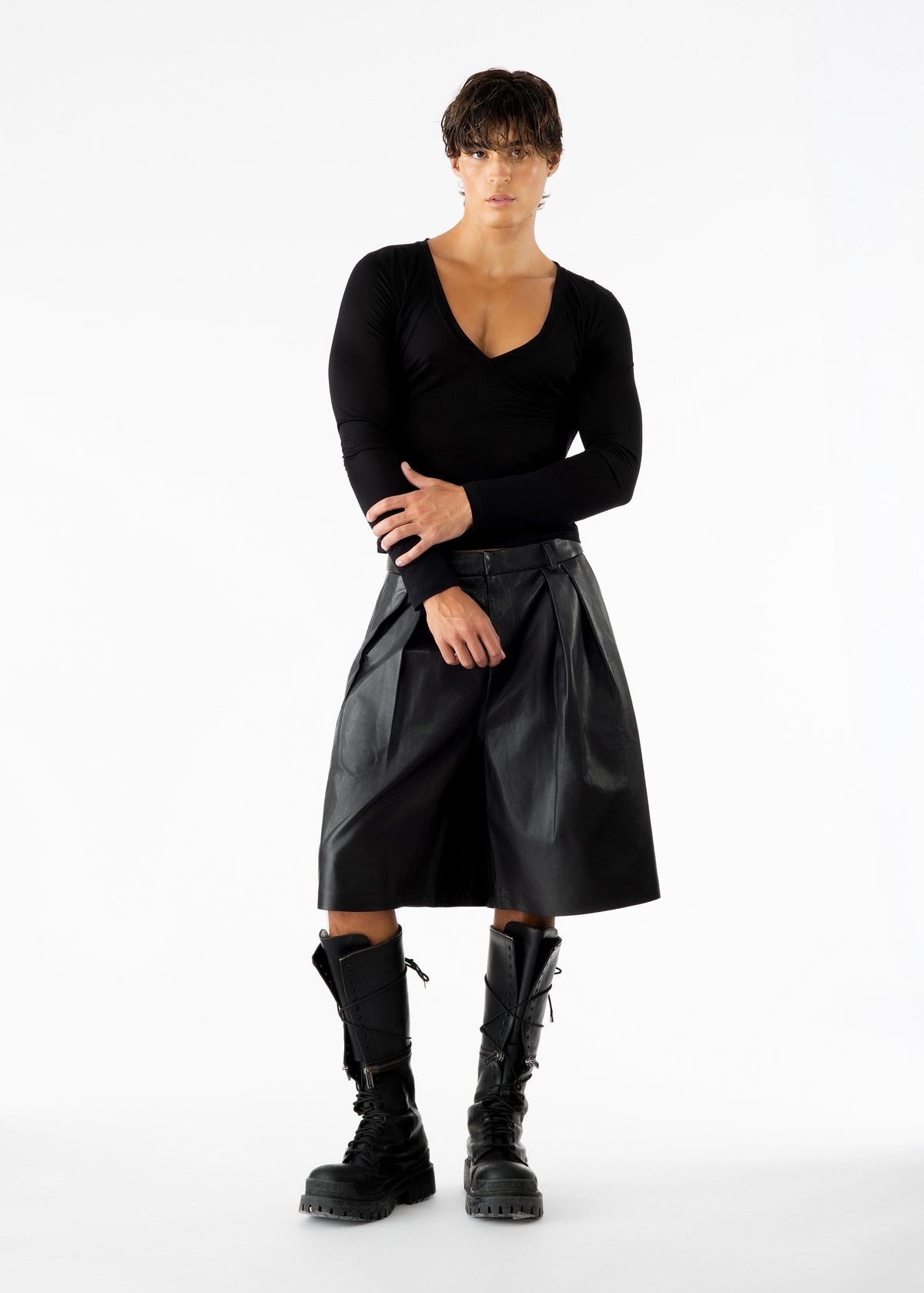 Eros Leather Shorts Black