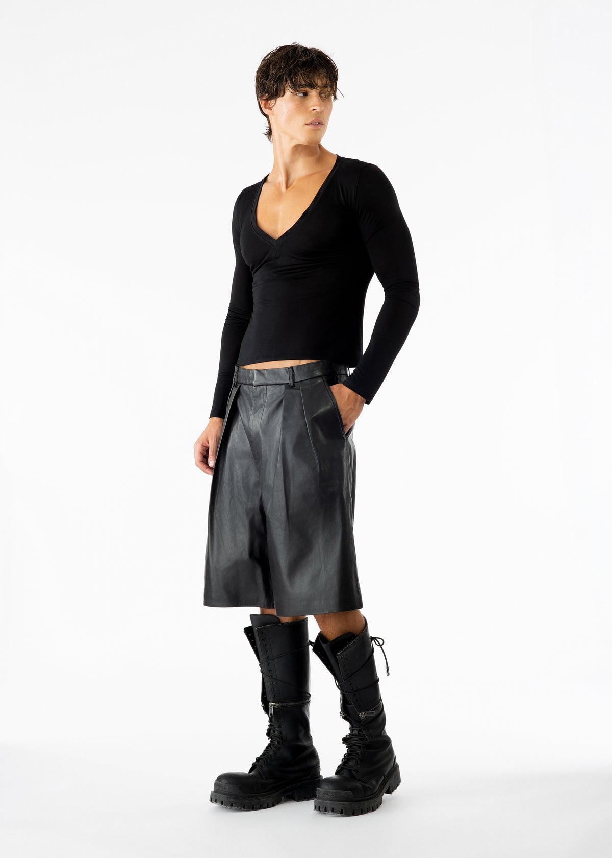 Eros Leather Shorts Black