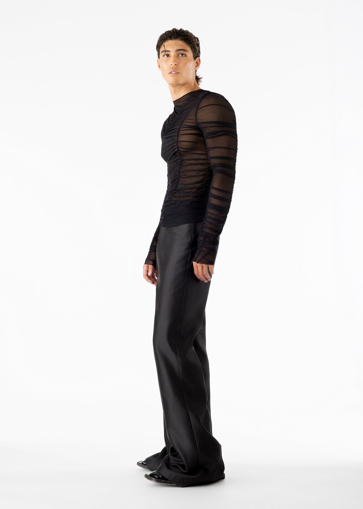 Khalil Silk Taffeta Pants Black