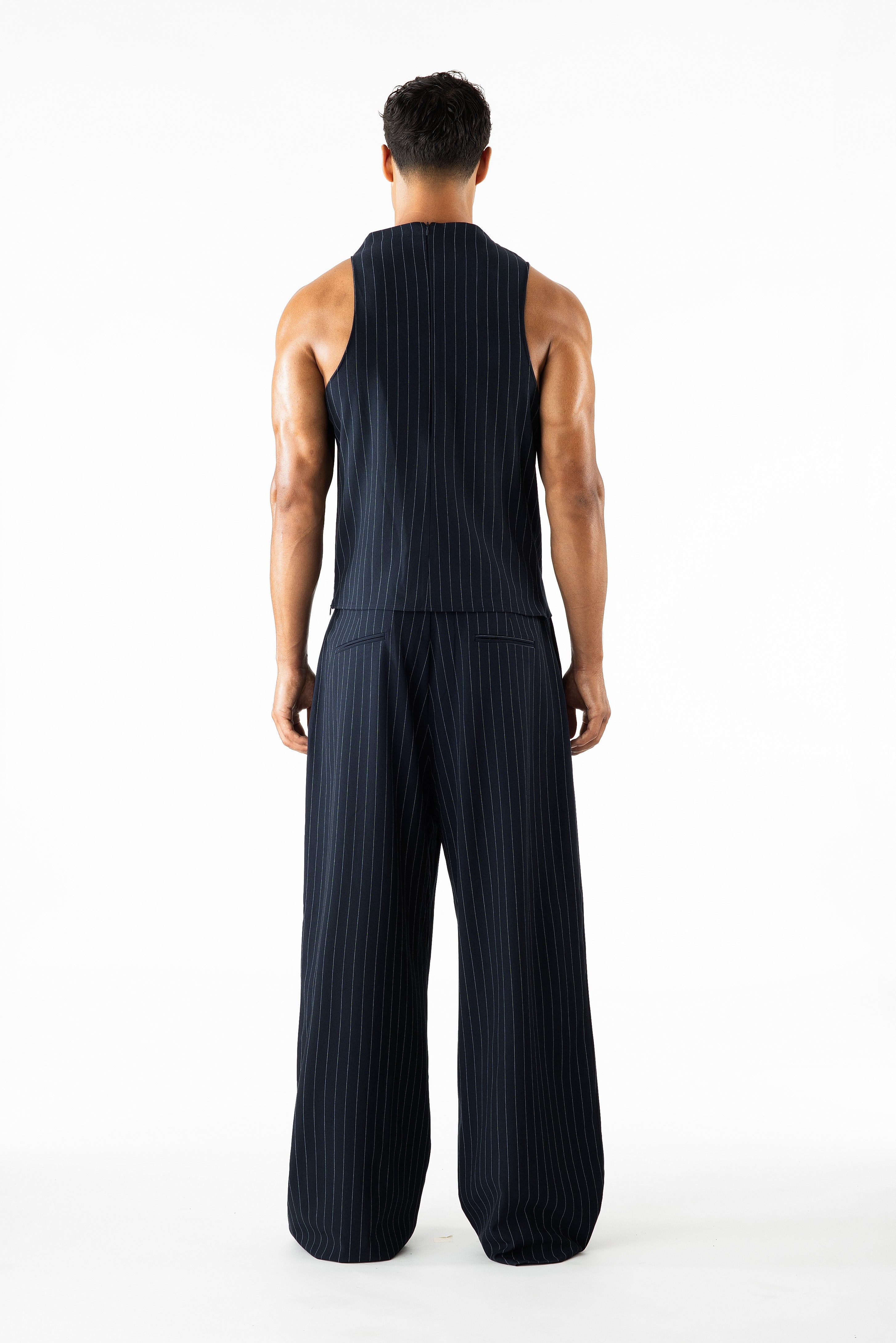 Connor Top Navy Pinstripe