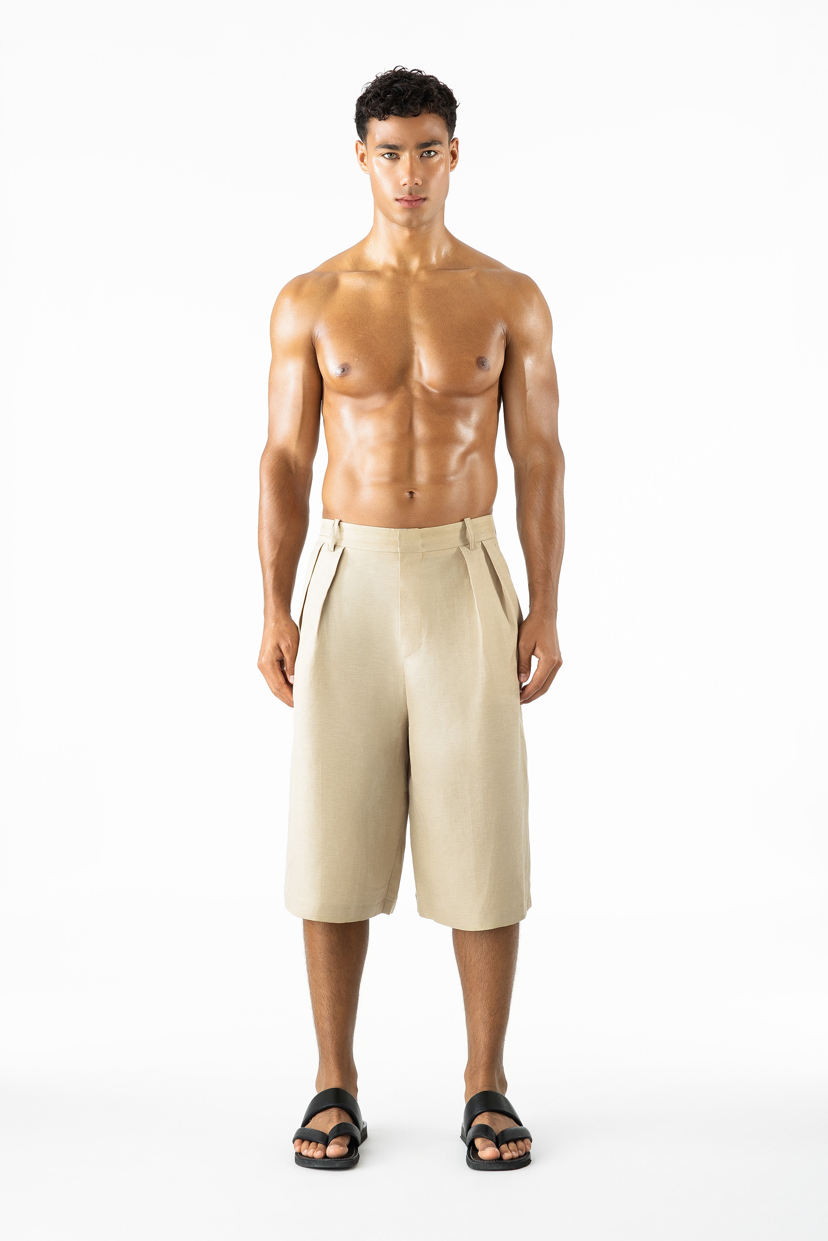 Benji Crop Linen Sand