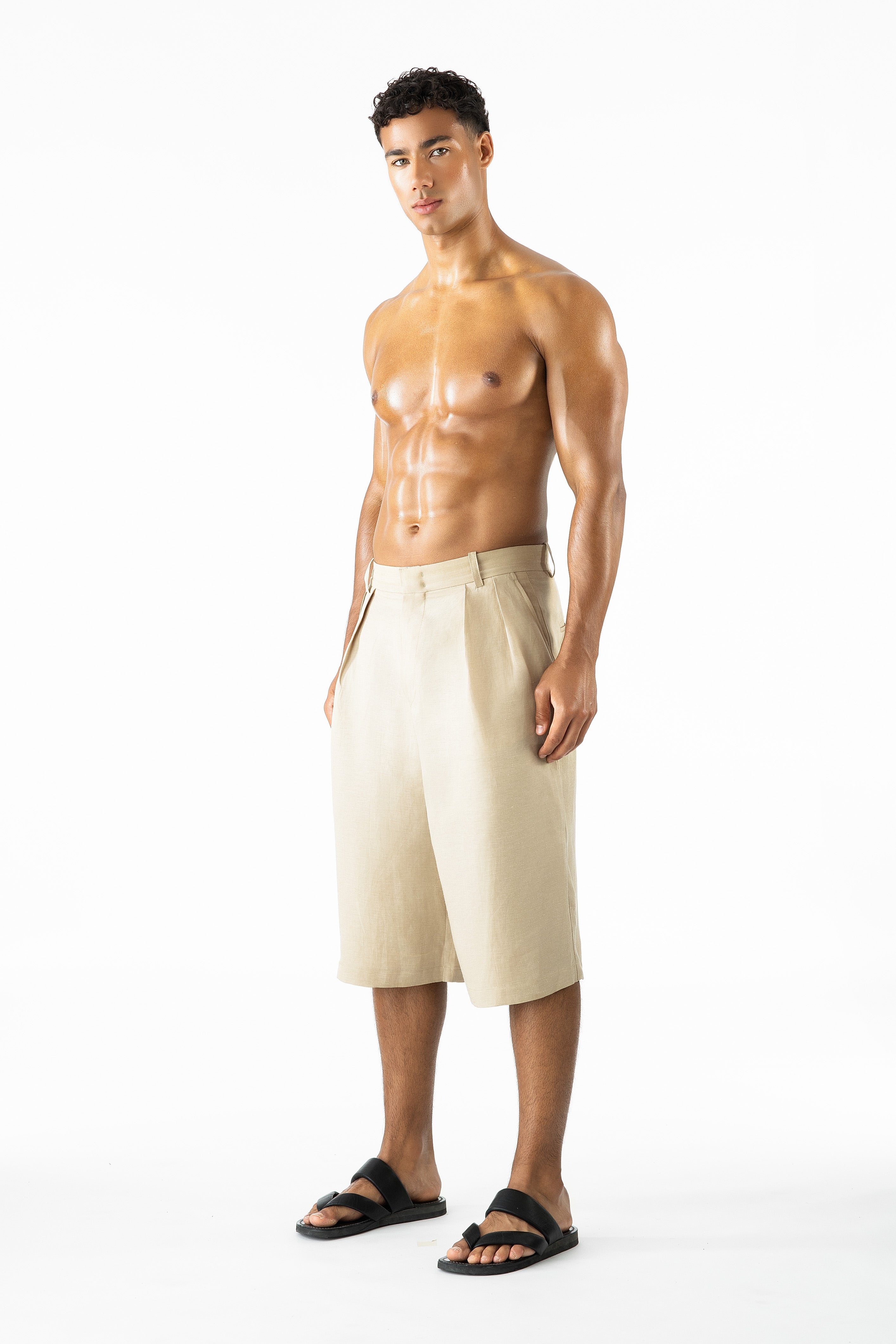 Benji Crop Linen Sand