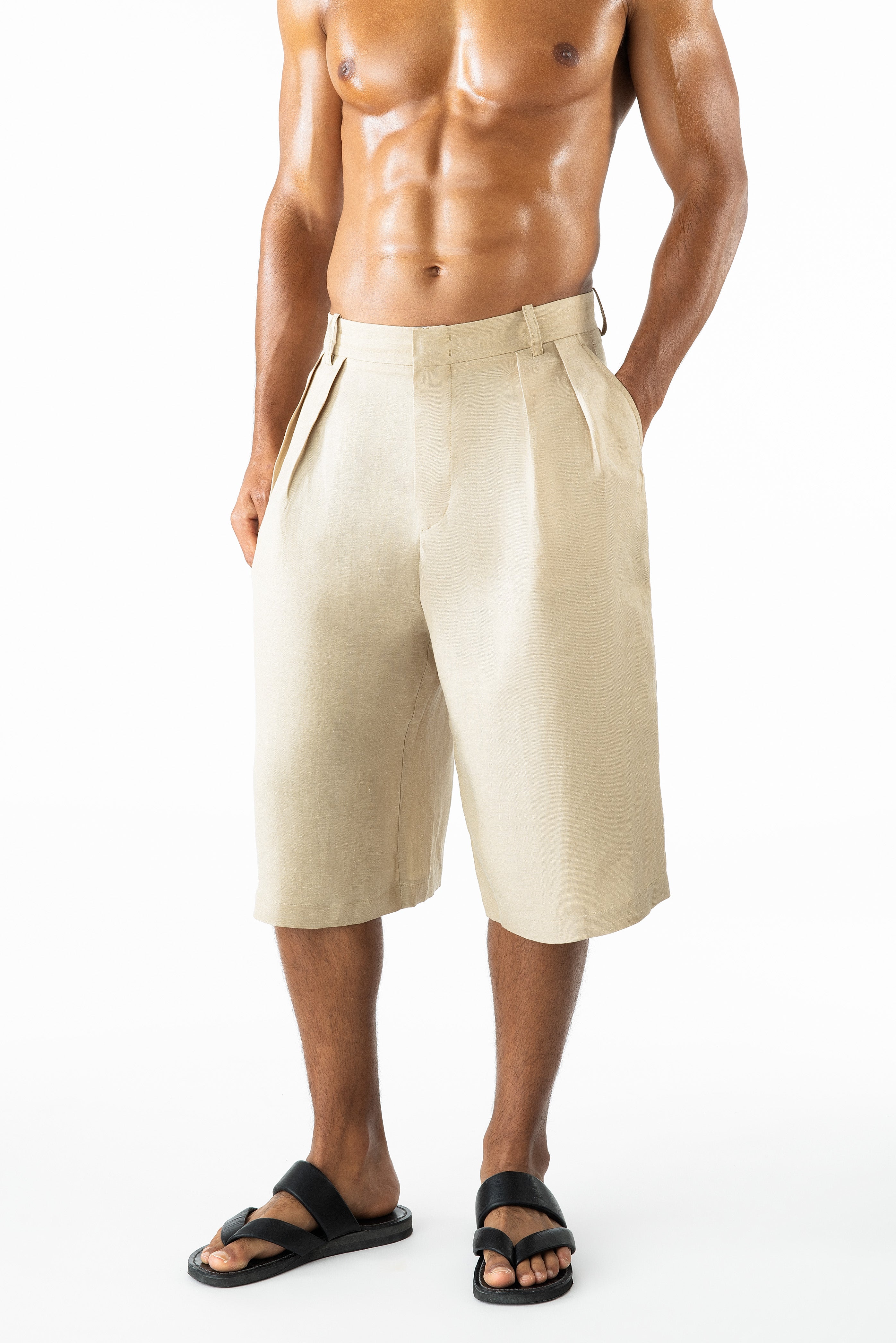Benji Crop Linen Sand