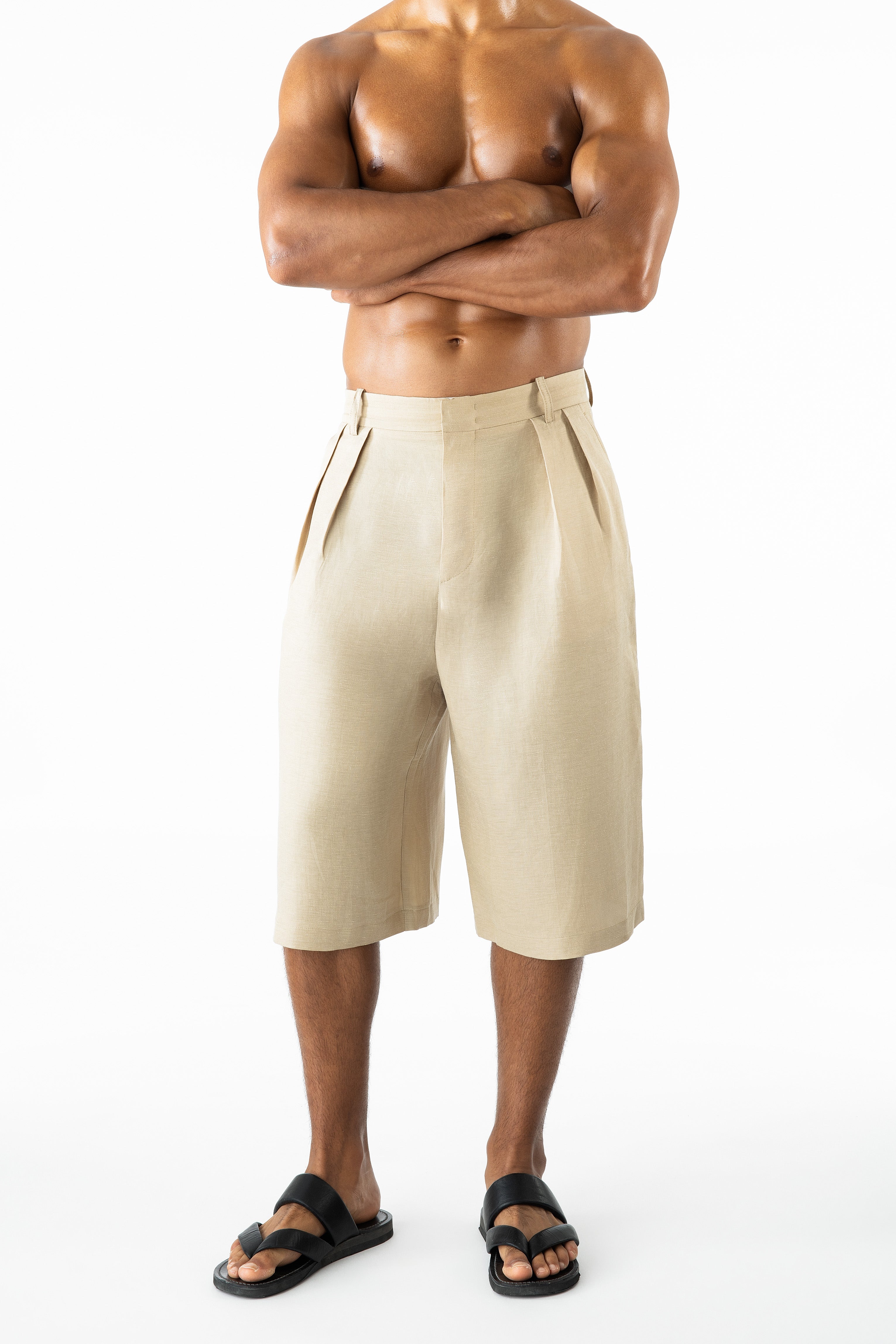 Benji Crop Linen Sand