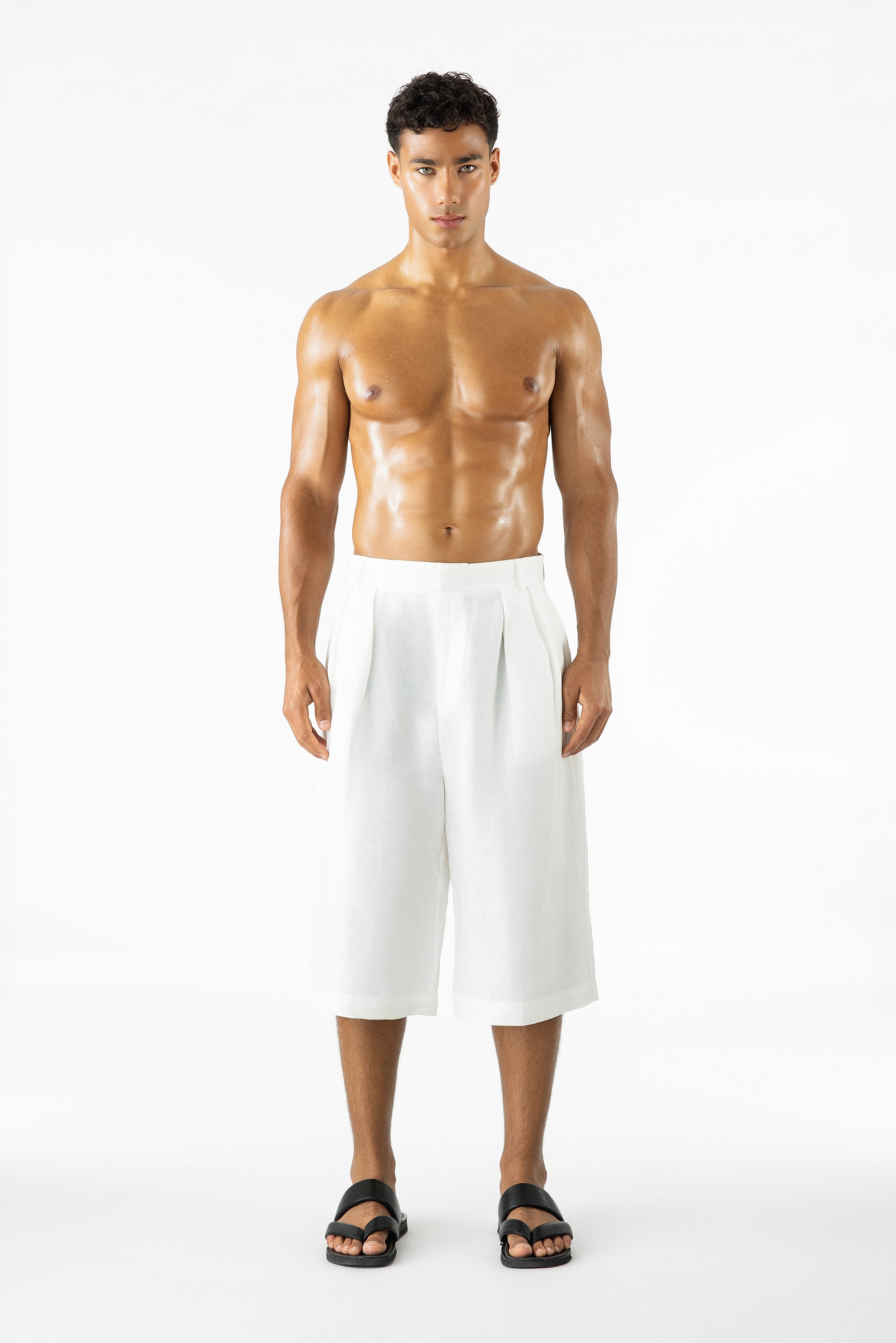 Benji Crop Linen White