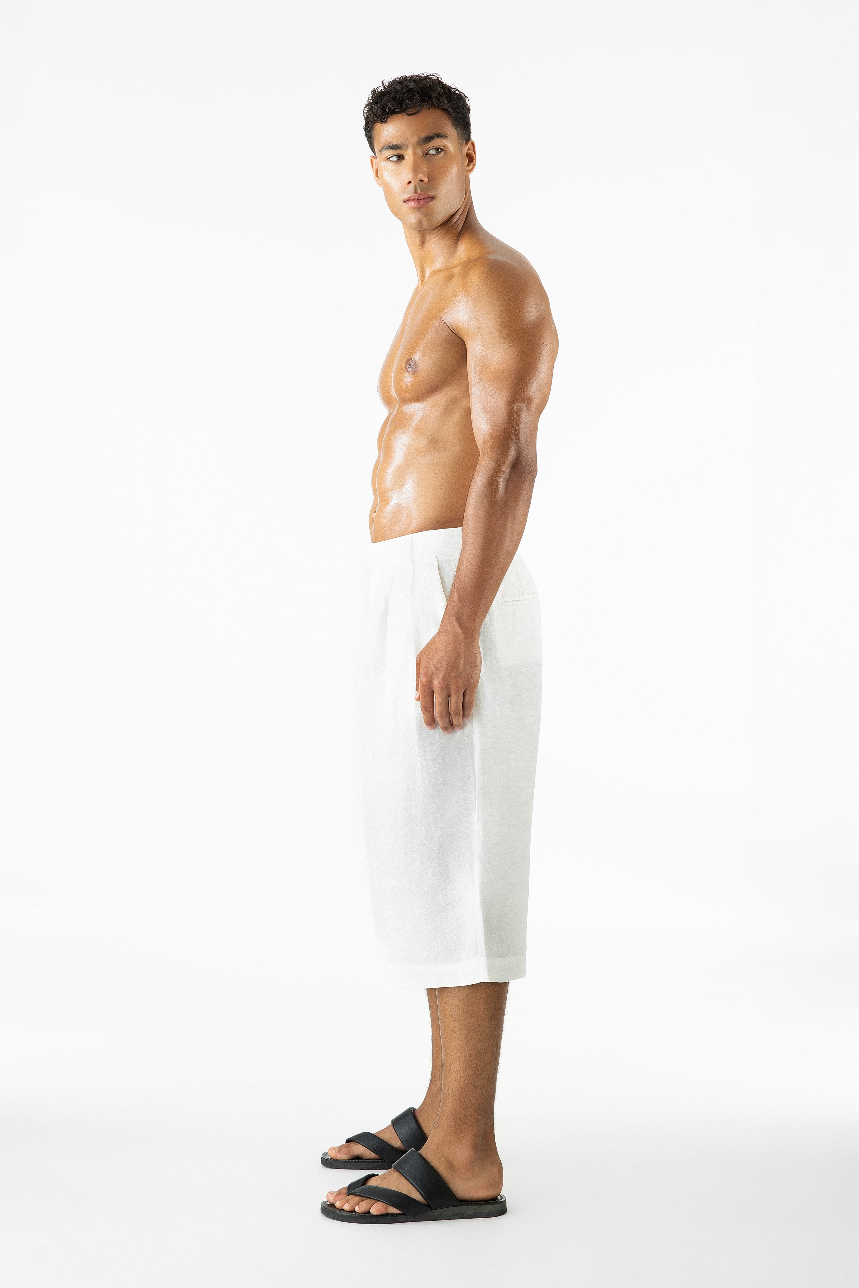 Benji Crop Linen White