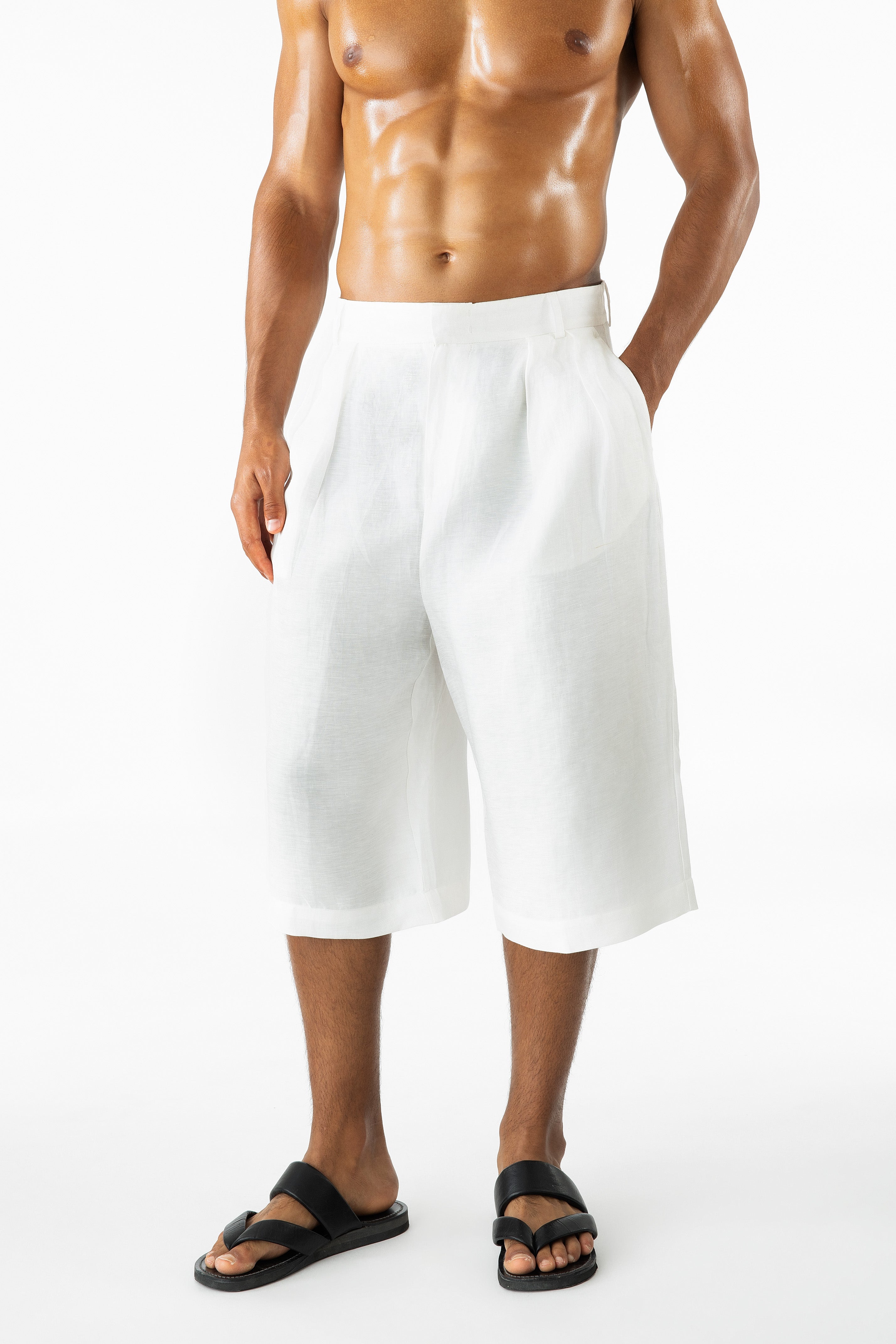 Benji Crop Linen White