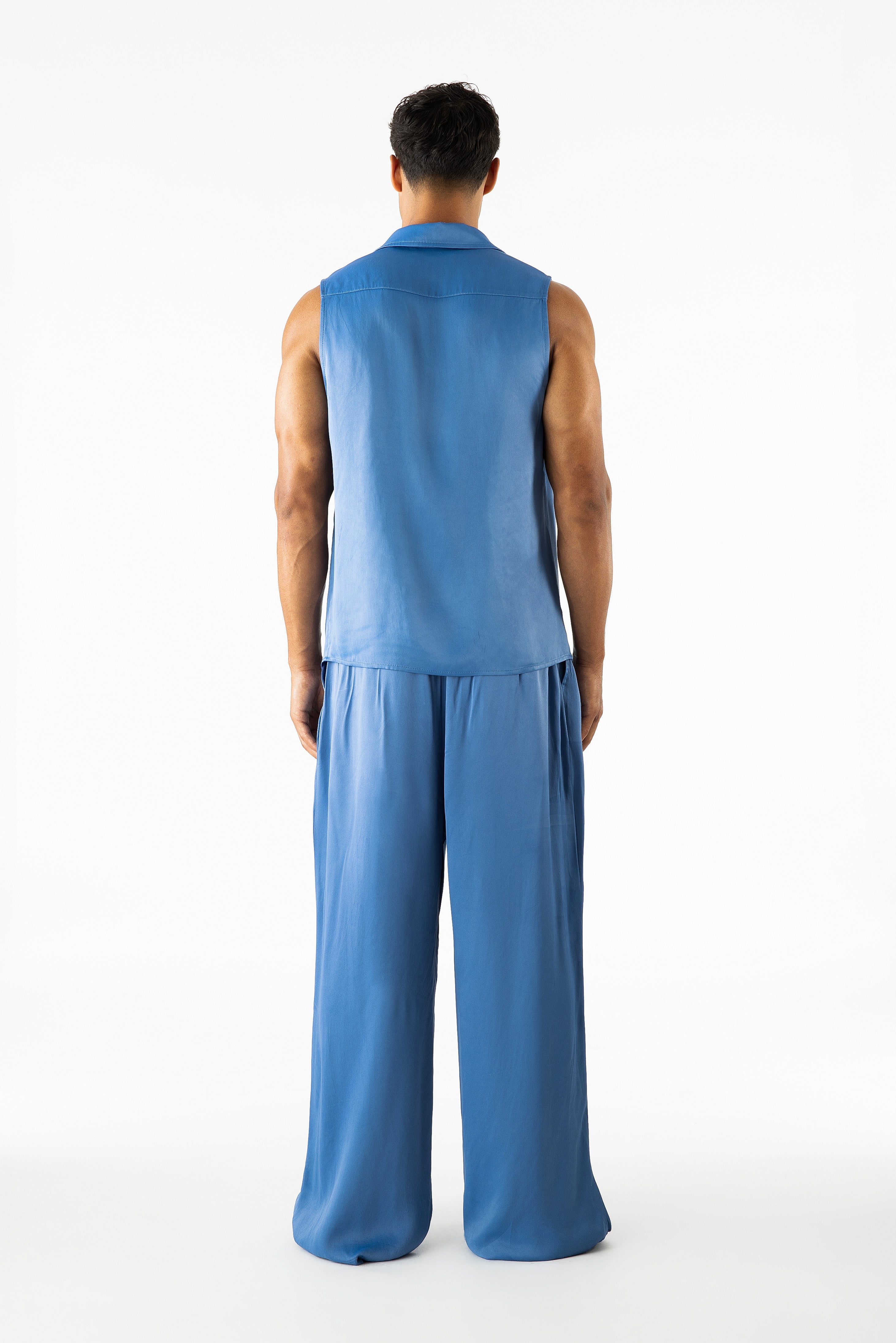 Porter Sleeveless Shirt Blue