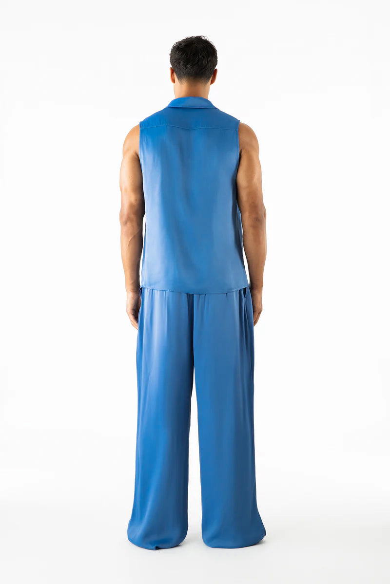 Porter Sleeveless Shirt Azure