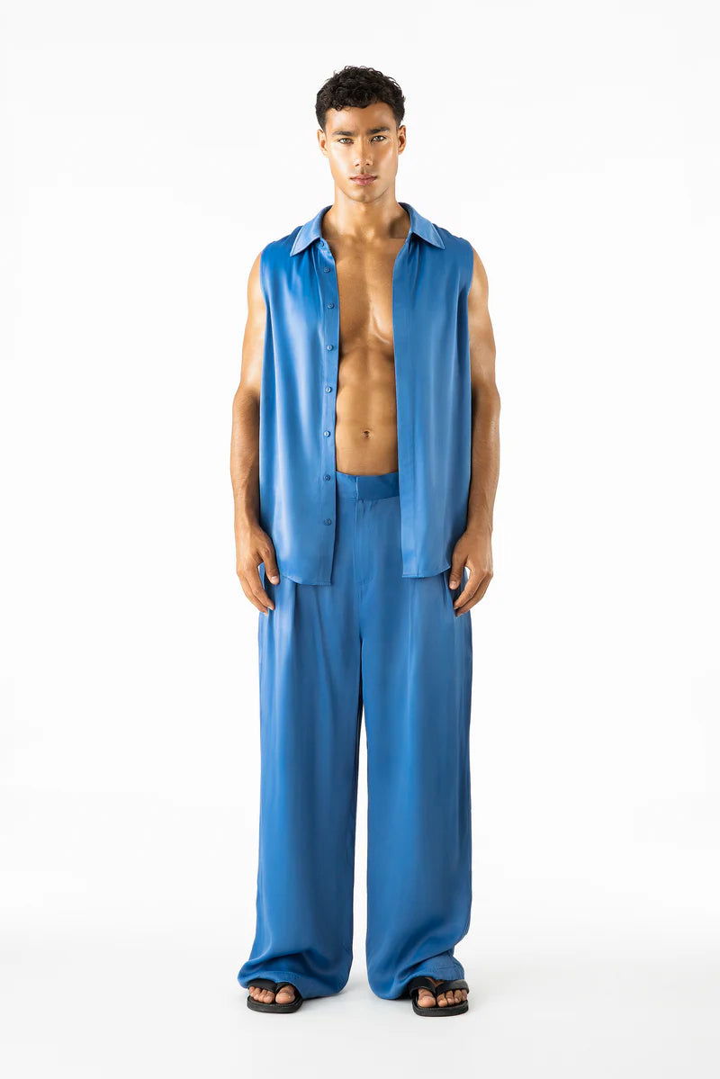 Porter Sleeveless Shirt Electric Blue Lemonade