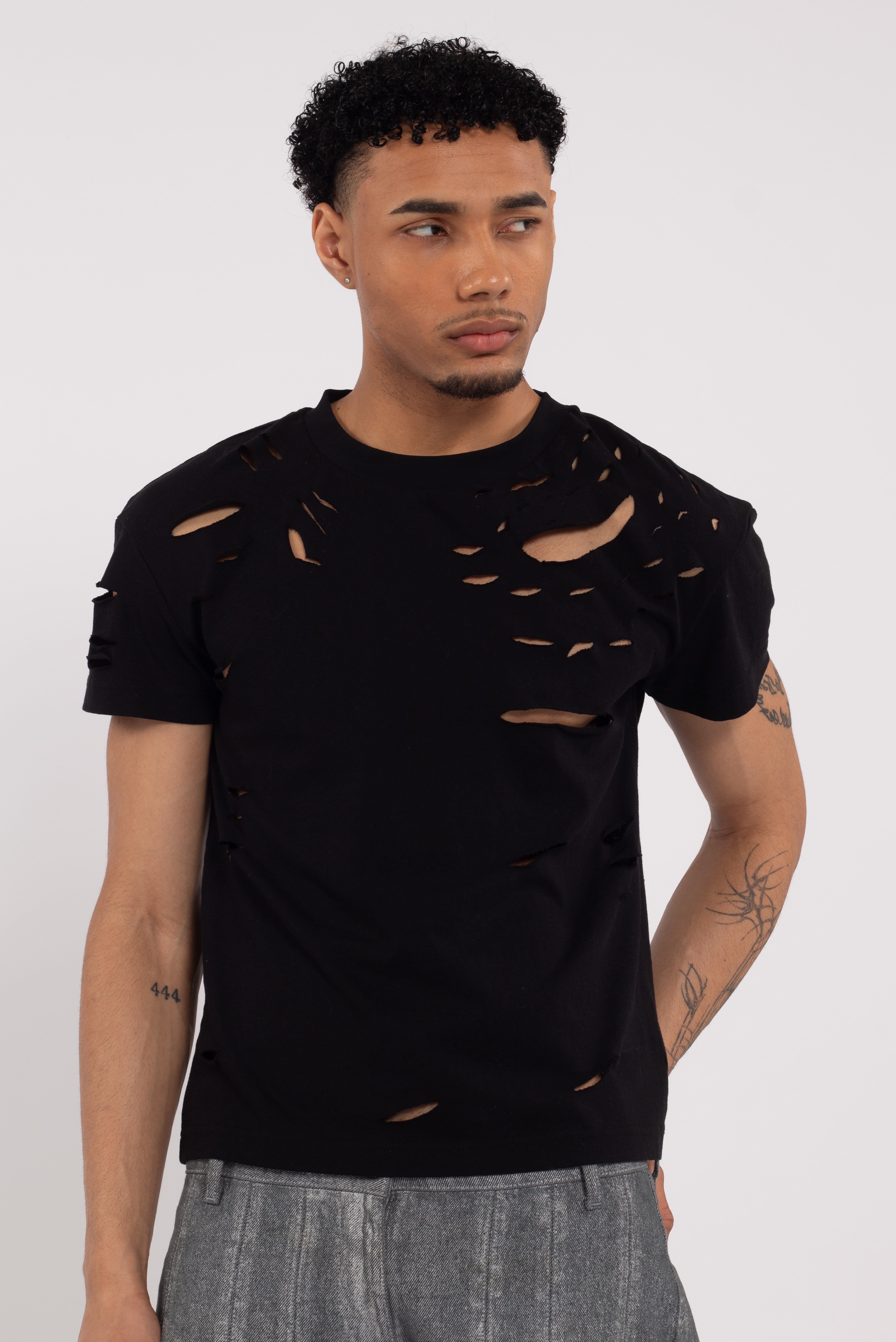 Dawson Distressed Tee Black