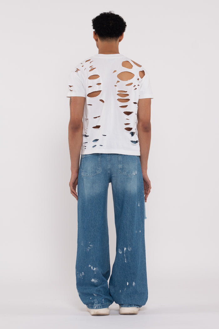 Dawson Distressed Tee Ecru
