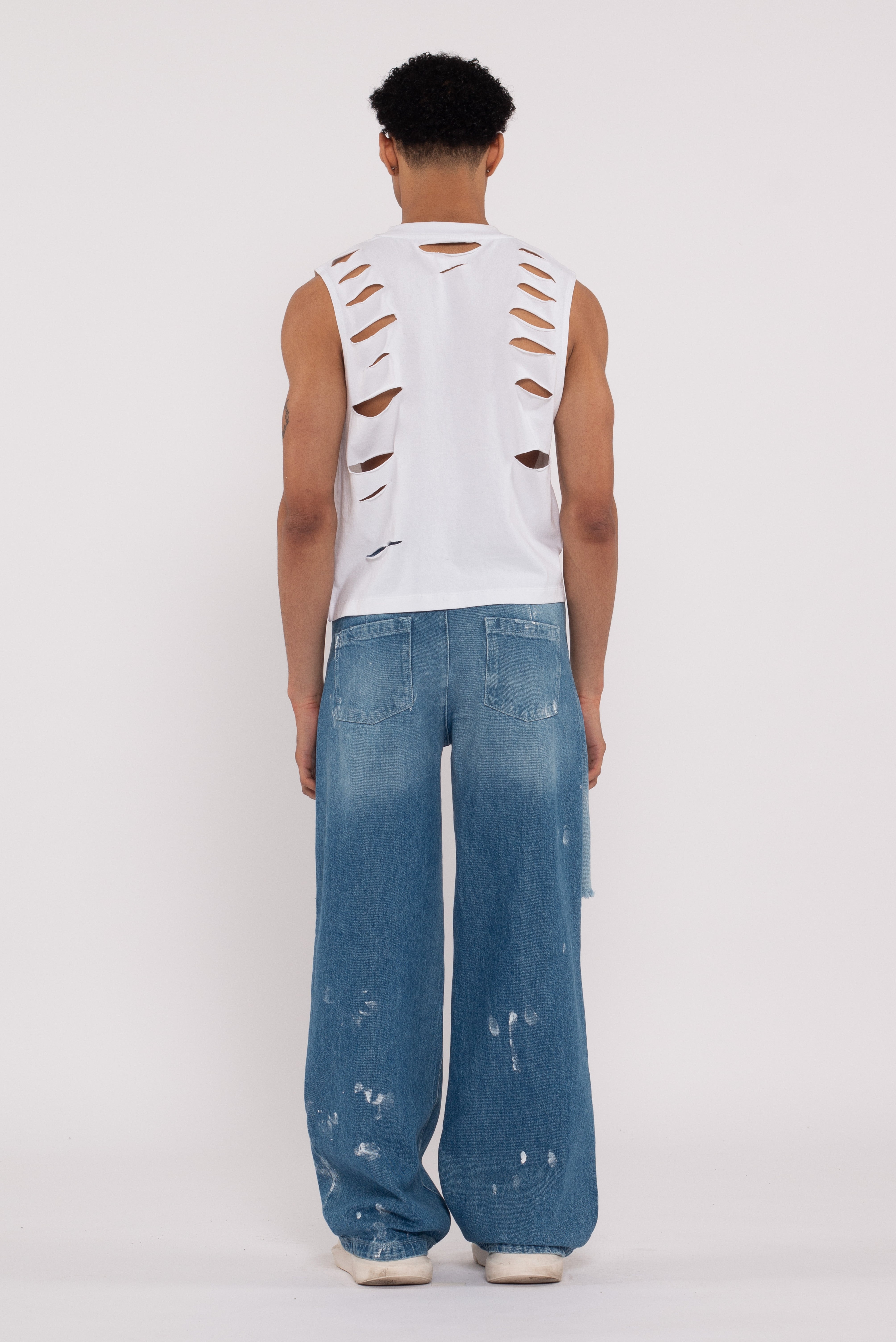 Ryder Distressed Tee White