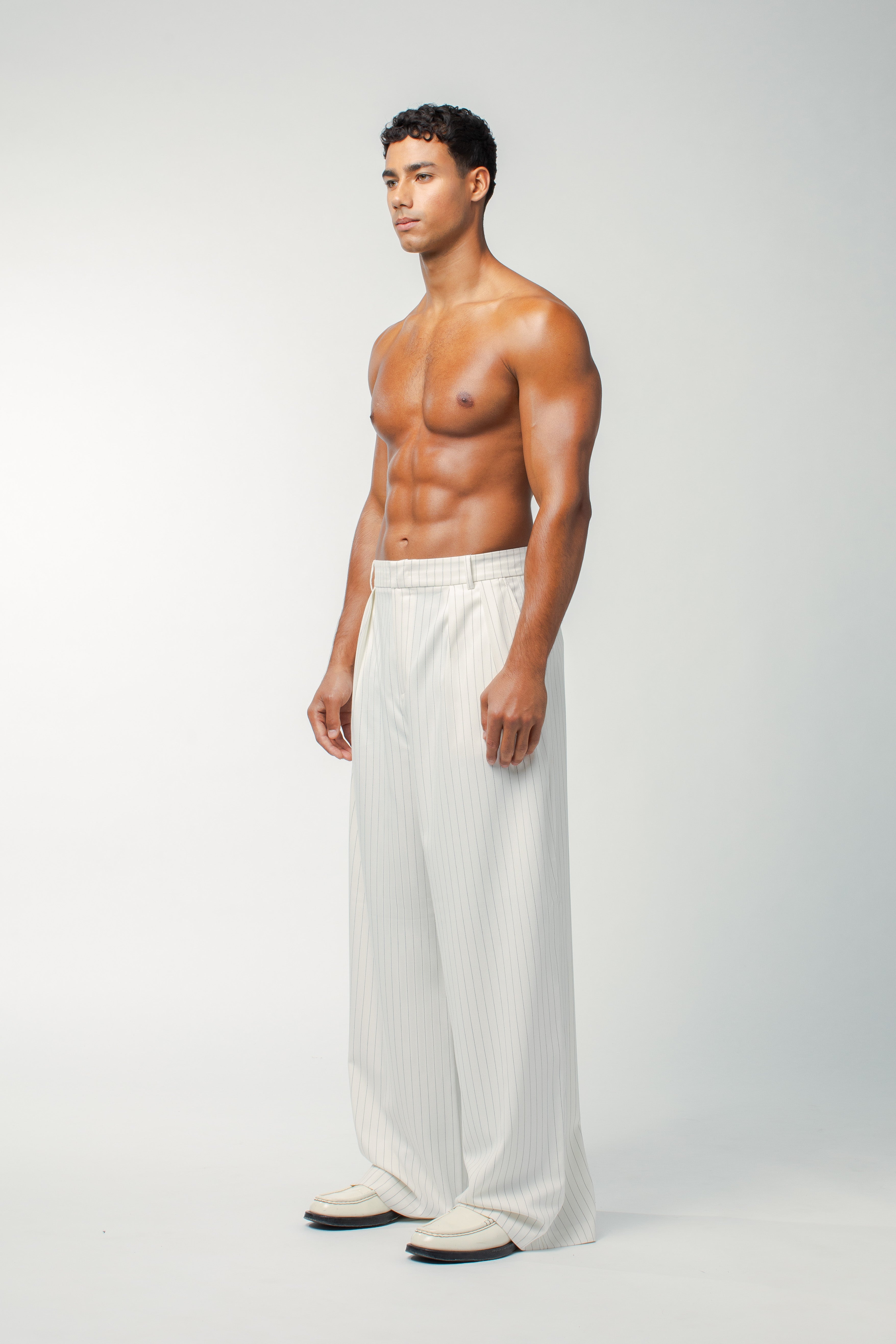 Benjamin Pants White Pinstripe