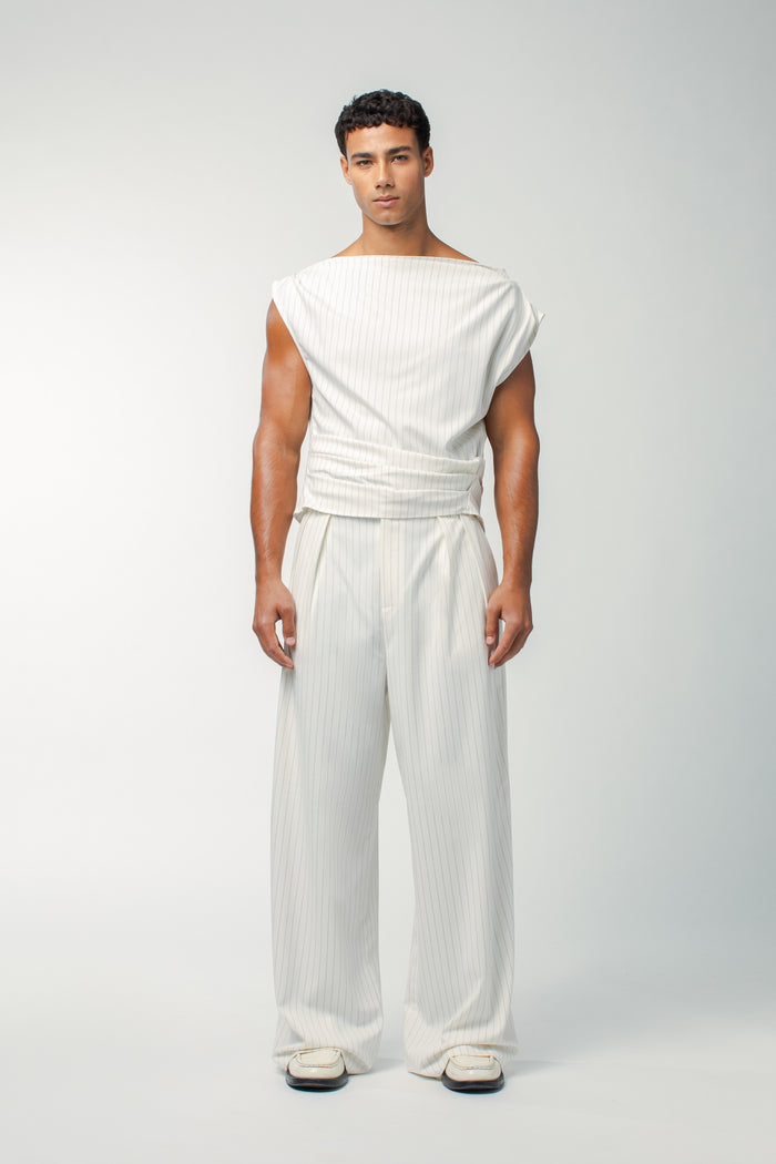 Julian Top White Stripe
