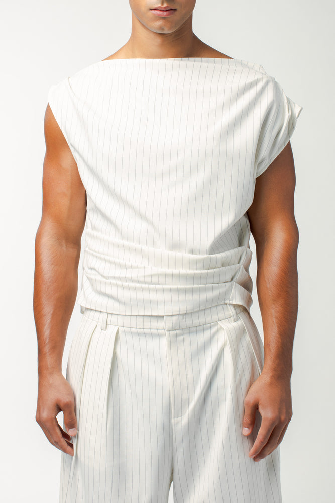 Julian Top White Stripe