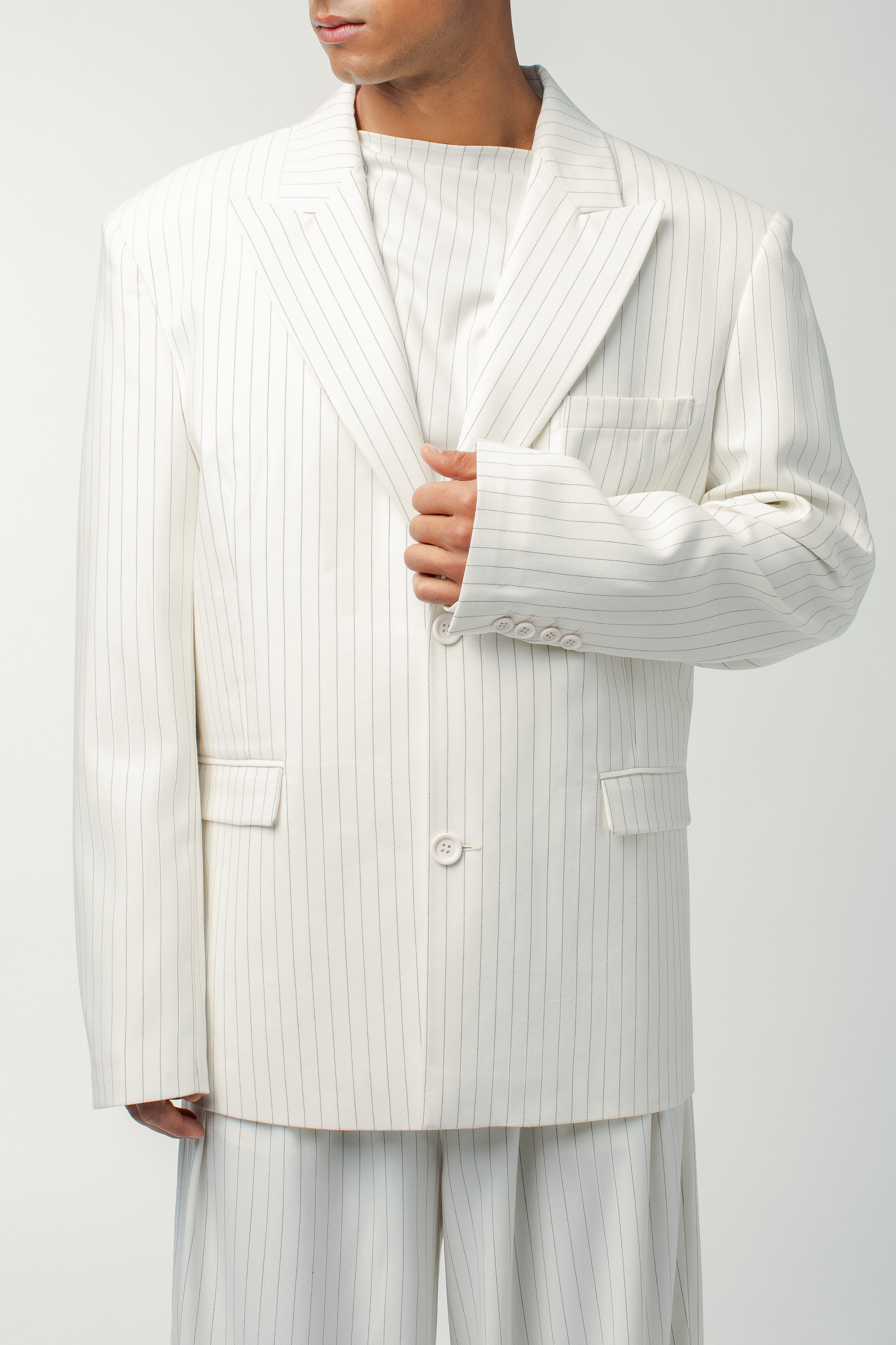 Jayme Blazer White Pinstripe