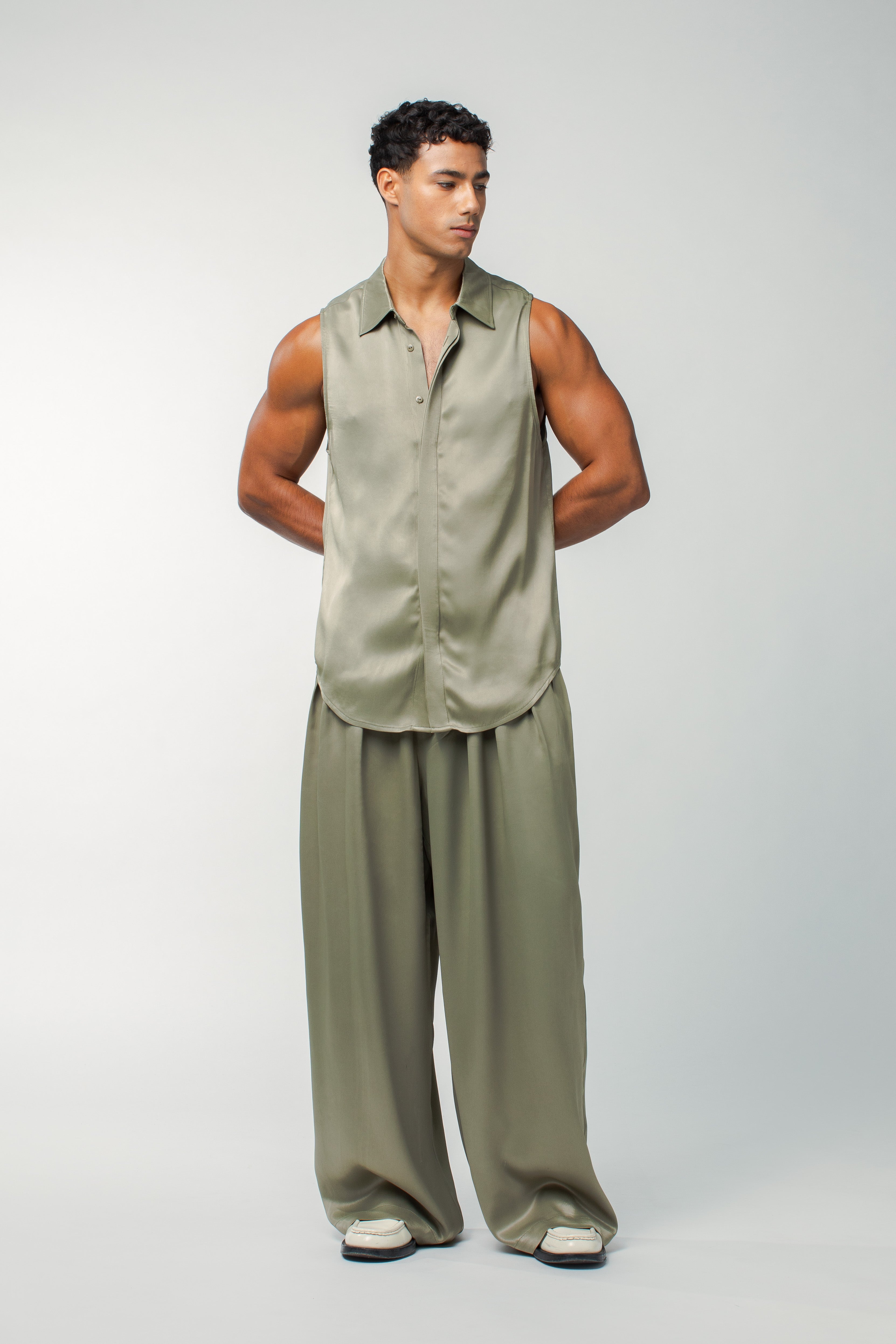 Porter Sleeveless Shirt Khaki