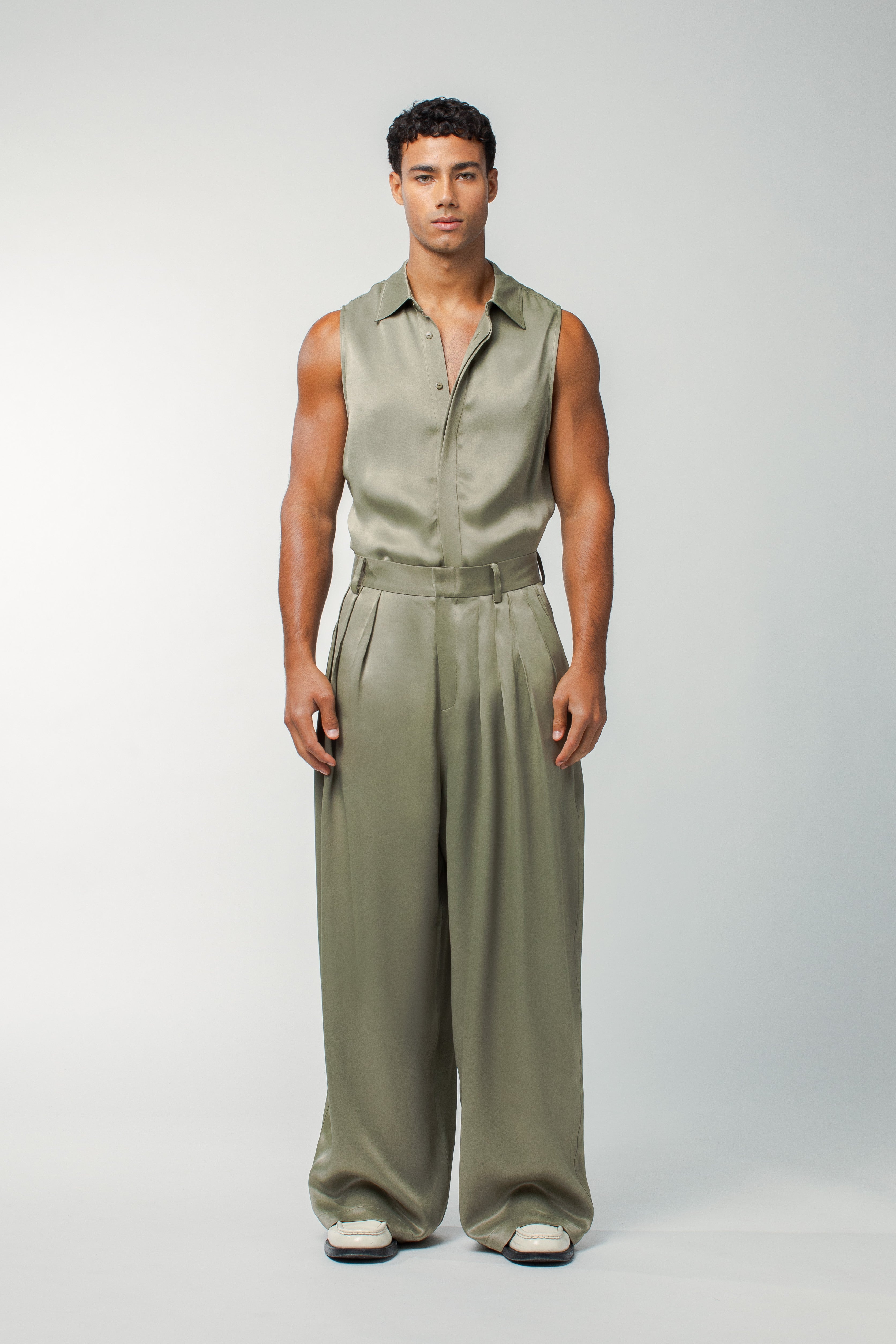 Porter Sleeveless Shirt Khaki