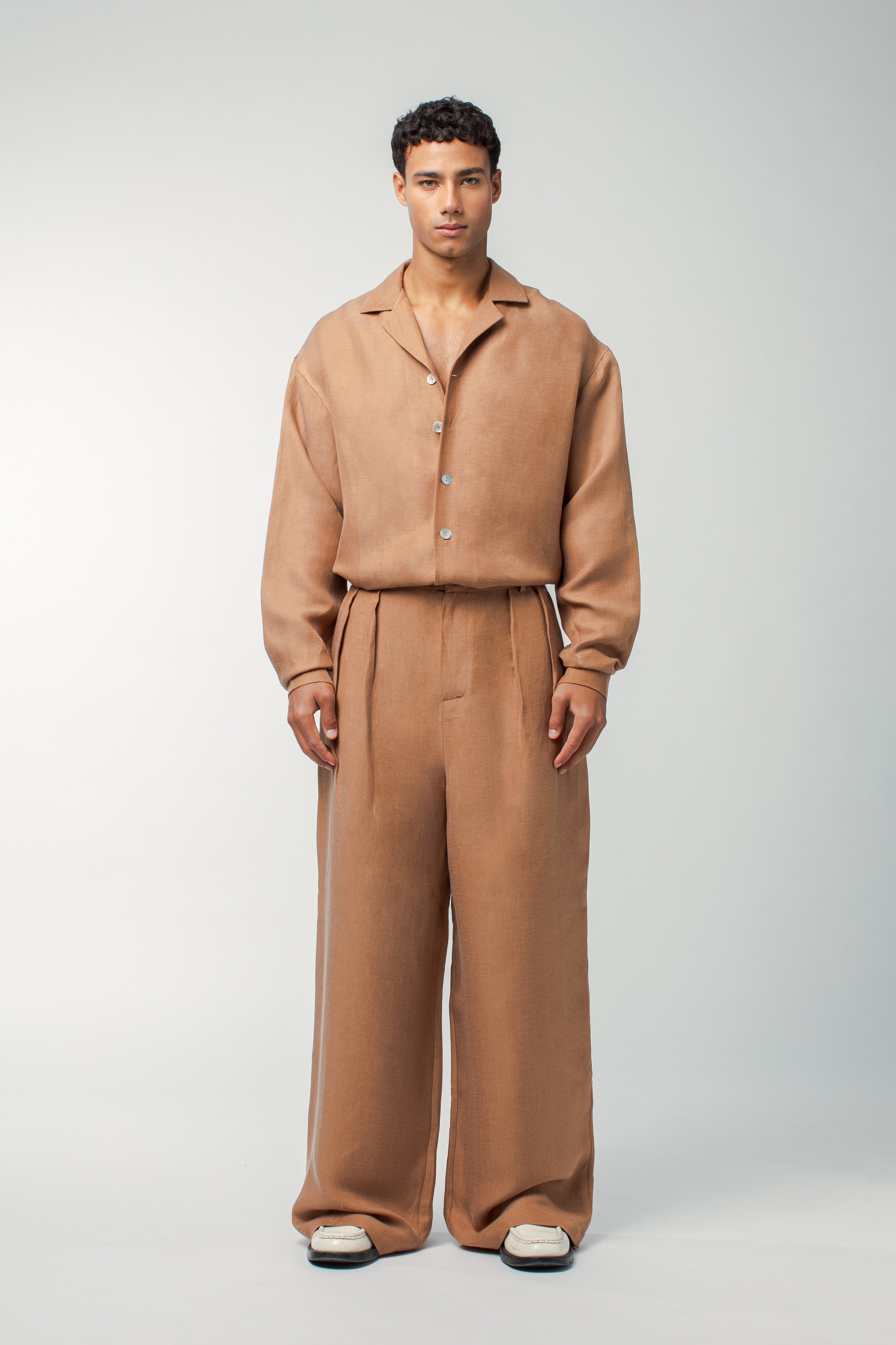 Harley Linen Shirt Rust