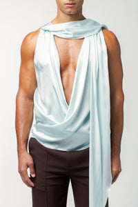 Florentine Top Blue Silk