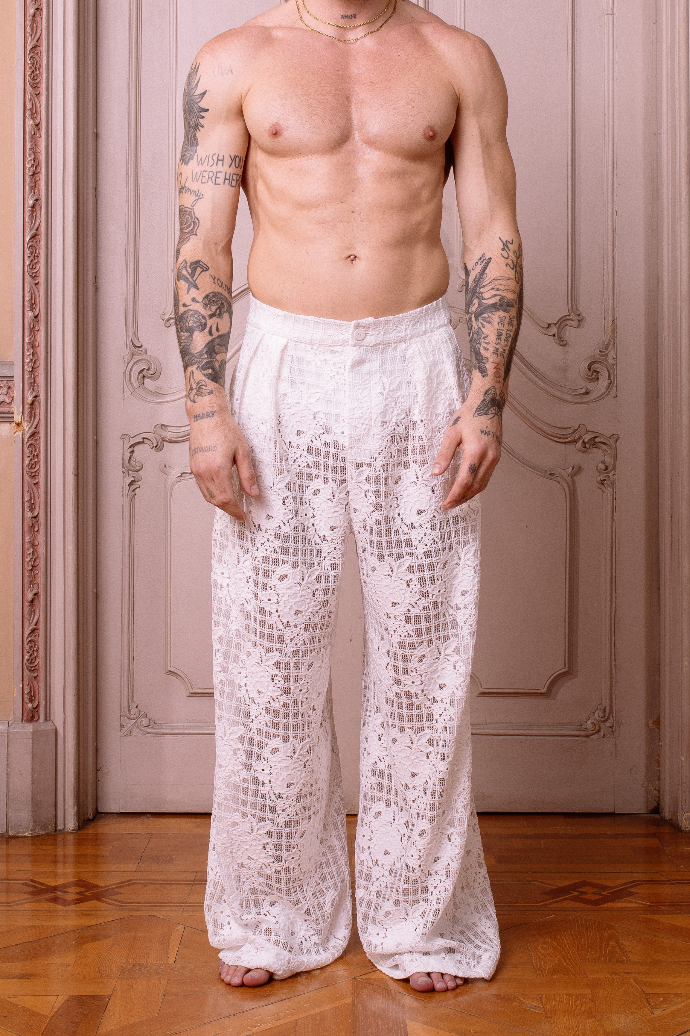 Benjamin Pants White Lace
