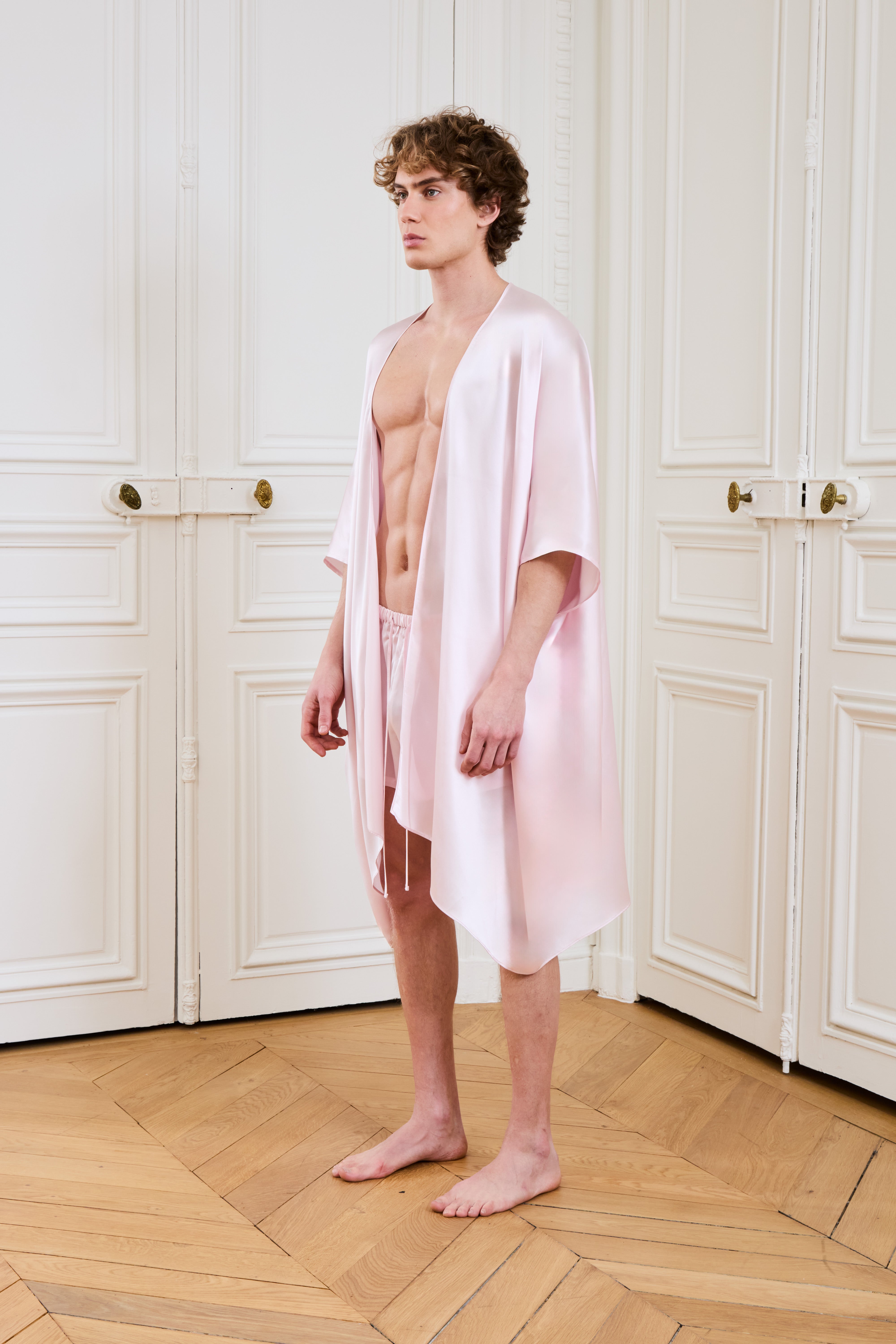 Lindez Pink Silk Kimono