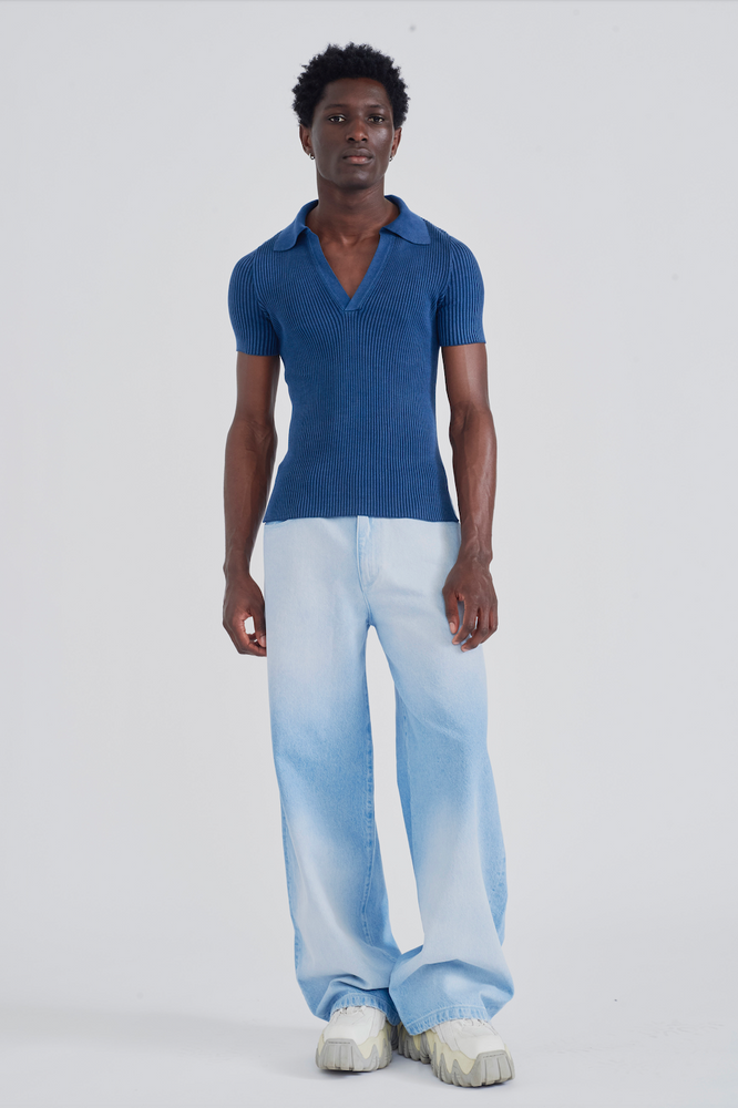 
            
                Load image into Gallery viewer, Manuel Knitted Tee Blue
            
        