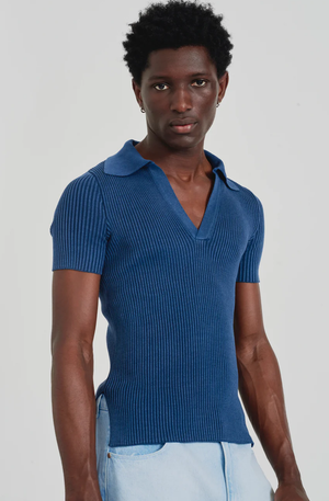 
            
                Load image into Gallery viewer, Manuel Knitted Tee Blue
            
        