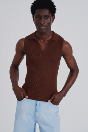 
            
                Load image into Gallery viewer, Jerry Knitted Tee Chocolate
            
        