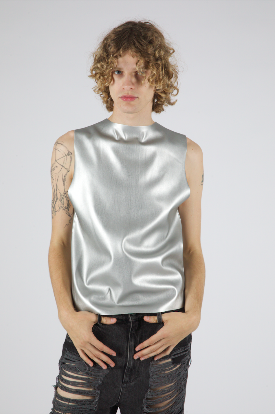 Atticus Vegan Leather Shell Silver