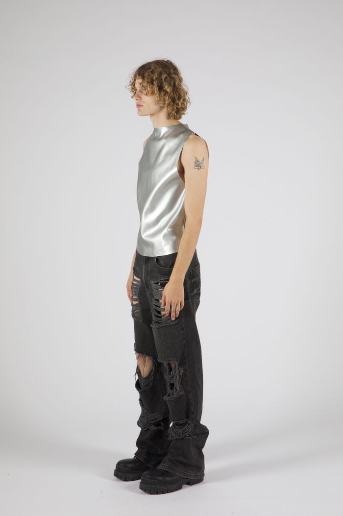 Atticus Vegan Leather Shell Silver