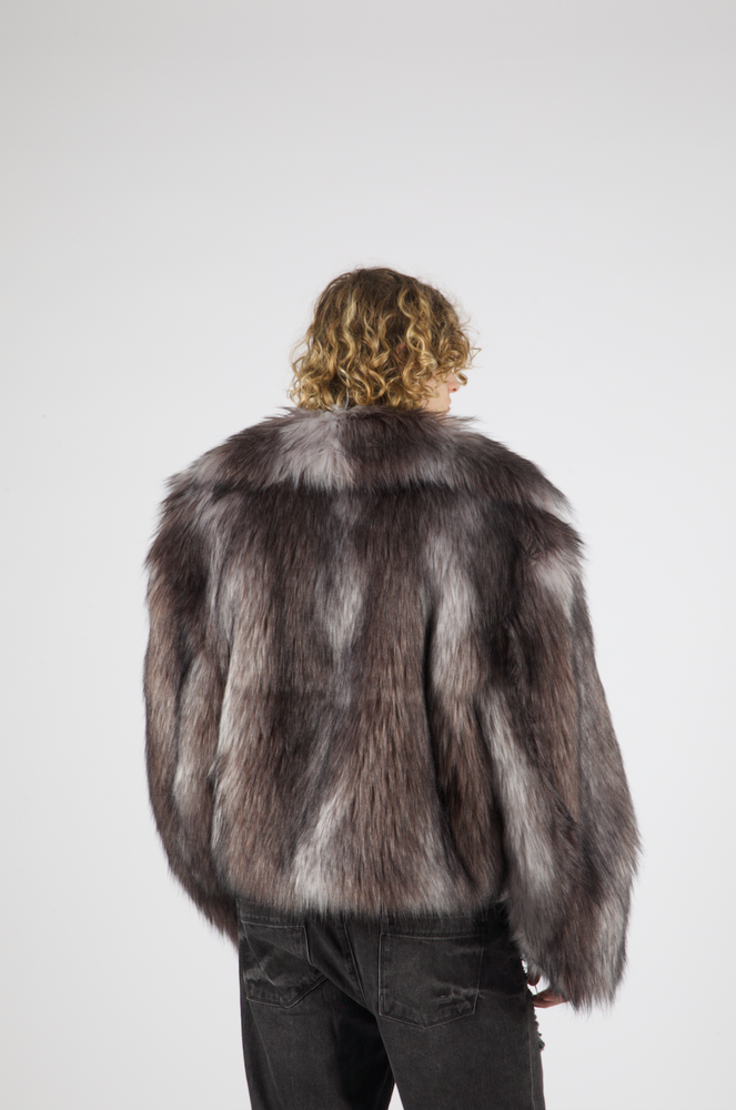 Sam Faux Fur Coat Grey
