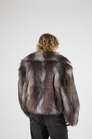 
            
                Load image into Gallery viewer, Sam Faux Fur Coat Grey
            
        