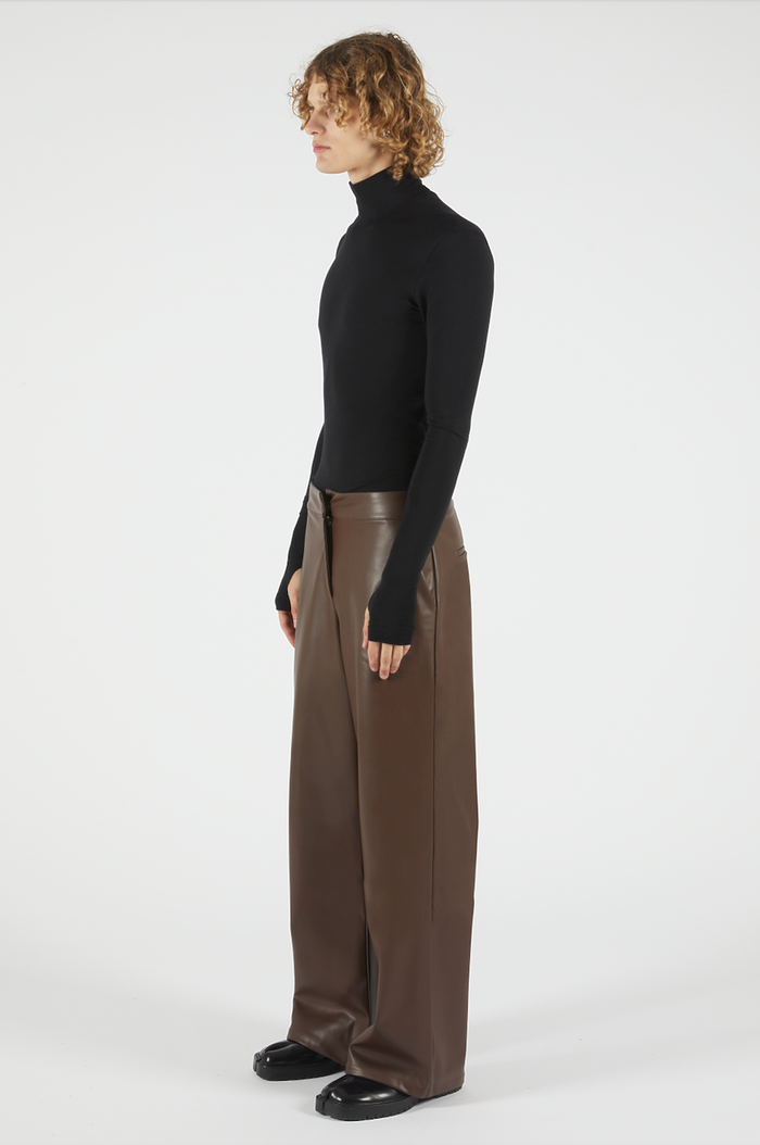 Winston Vegan Leather Pant Chocolate
