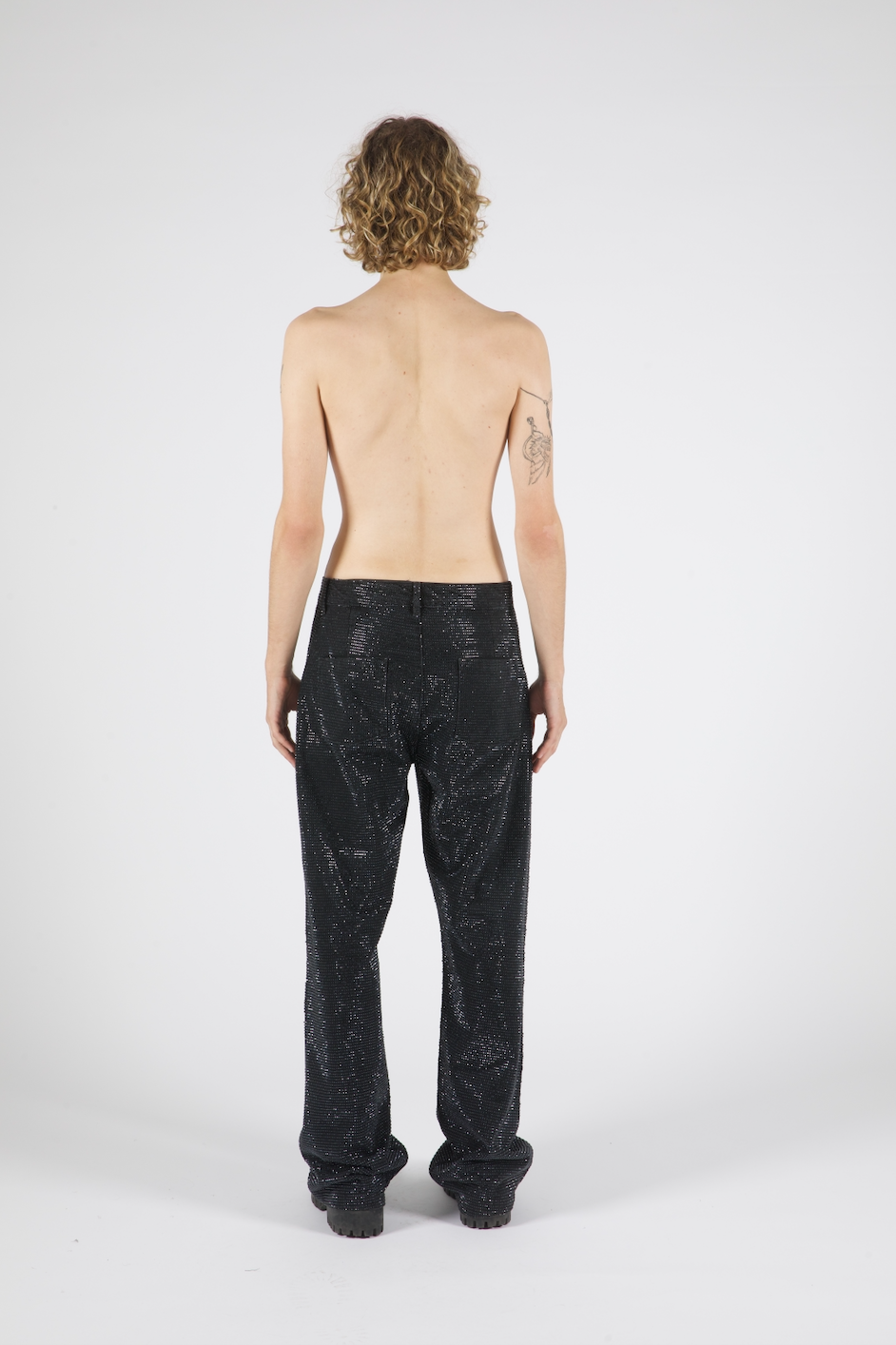 Troye Black Rhinestone Denim Jeans
