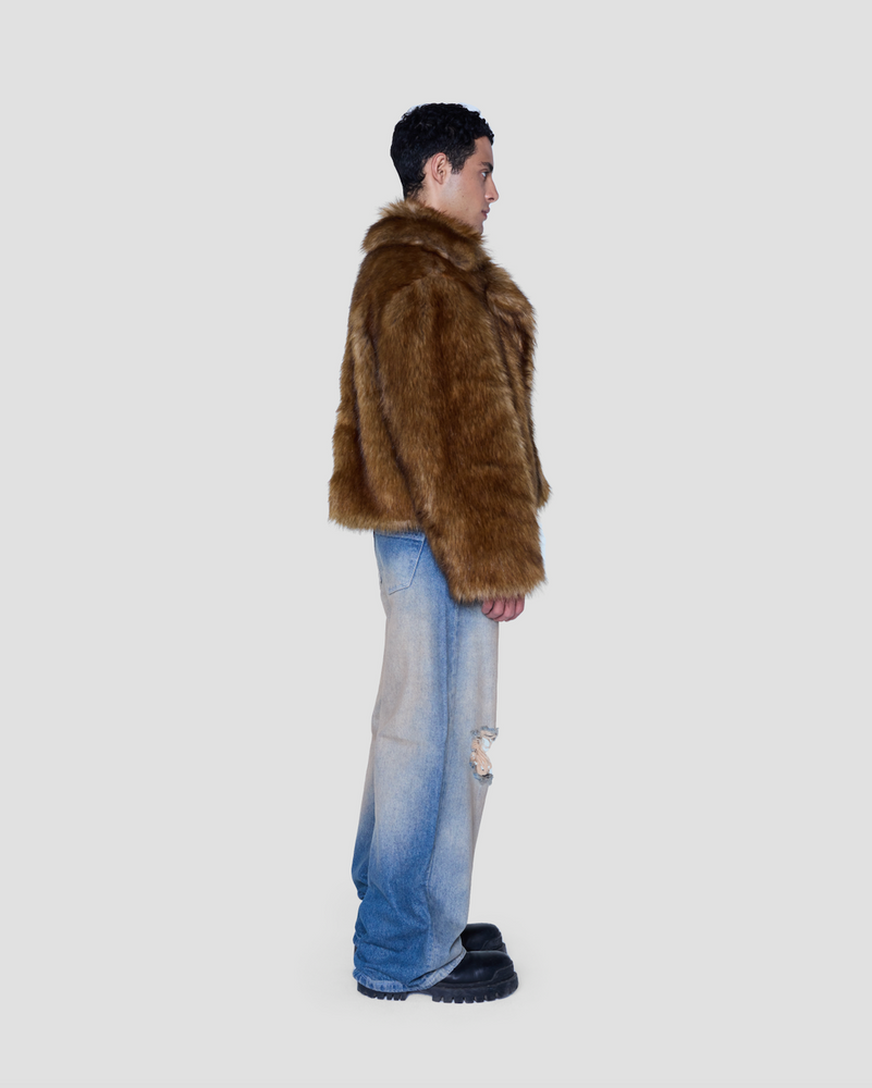 
            
                Load image into Gallery viewer, Sam Faux Fur Coat Brown
            
        
