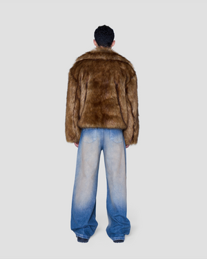 Sam Faux Fur Coat Brown