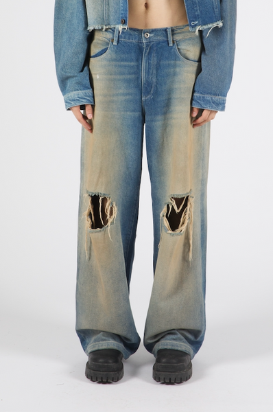 【SATIIIZ】Lac Brown Washing Denim Pants SATIIIZ】Lac Brown Washing Denim Pants SATIIIZ】Lac Brown